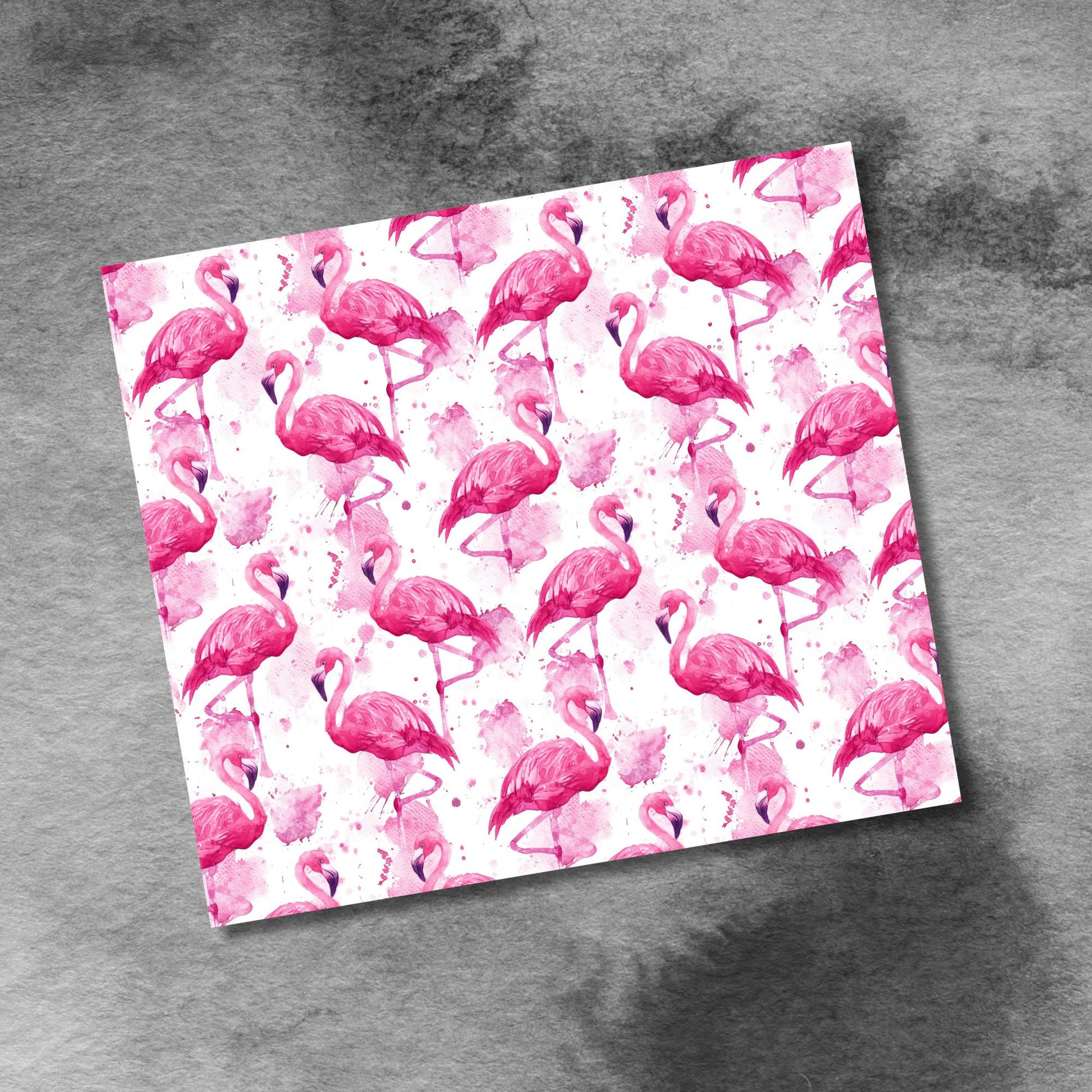 Flamingo Pink Watercolor 20oz Skinny Tumbler Seamless Sublimation Design Templates,Straight PNG Digital Download