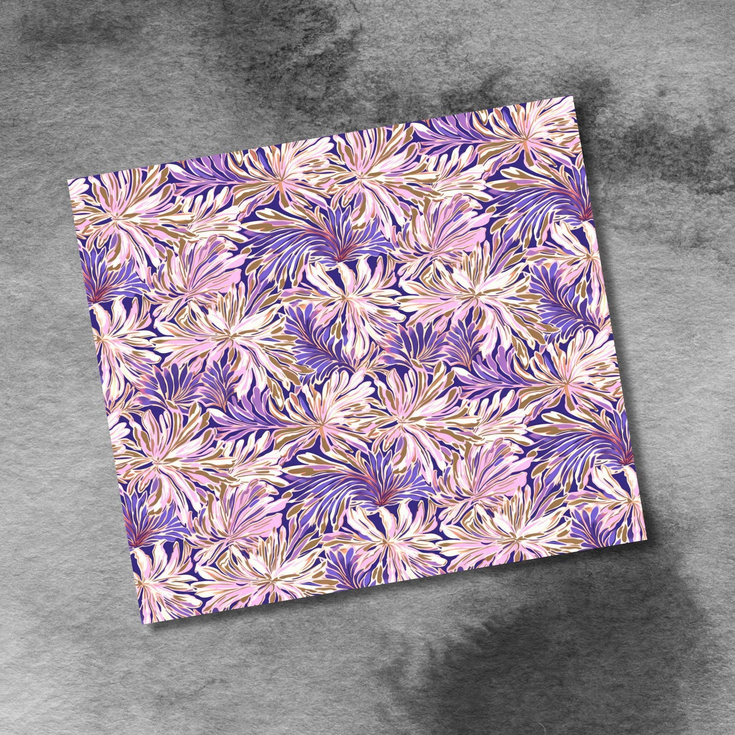 Spring Flowers Purple Gold Pink 20oz Skinny Tumbler Seamless Sublimation Design Templates,Straight PNG Digital Download