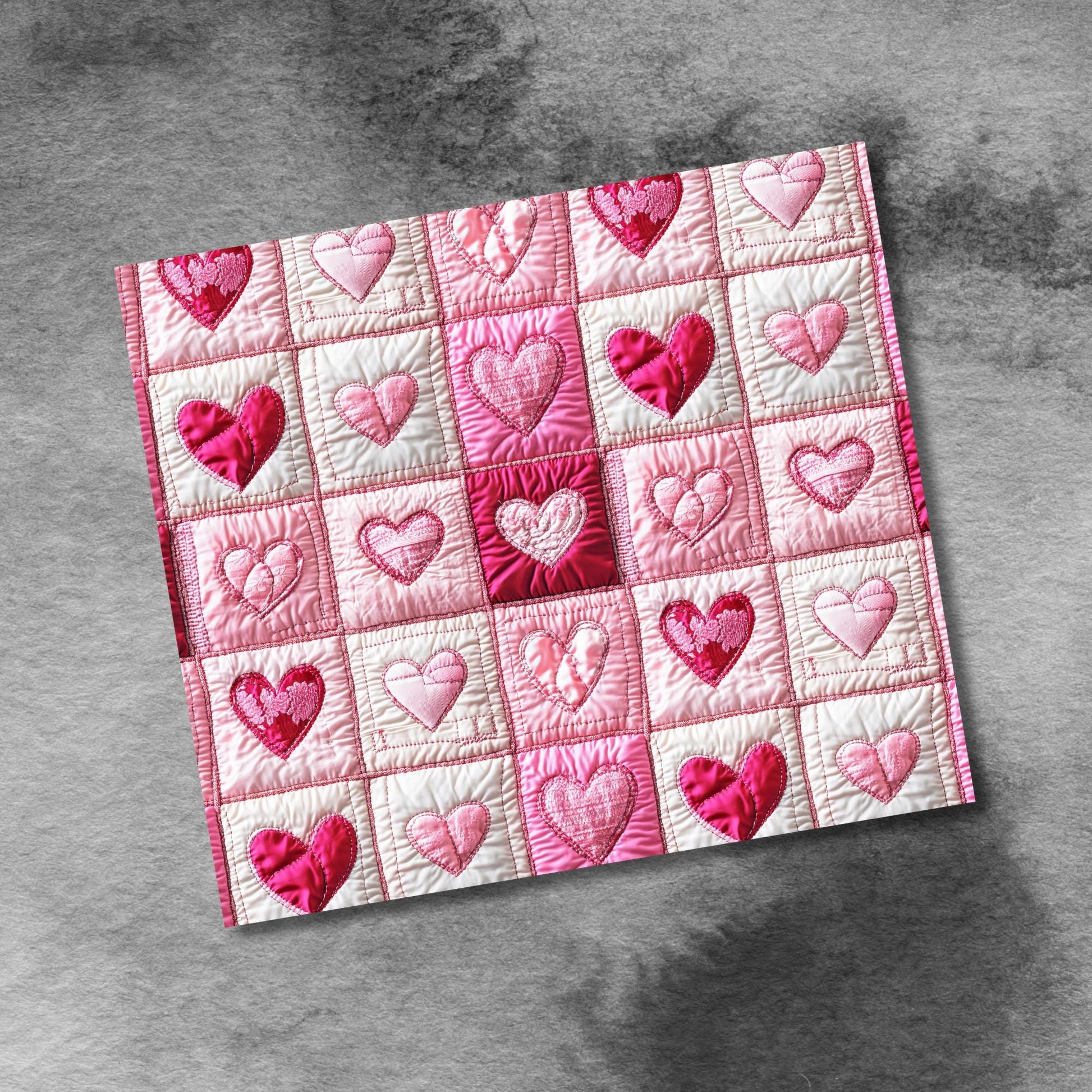 3D Valentines Hearts Quilted , 20oz Skinny Tumbler Seamless Sublimation Design Templates,Straight PNG Digital Download