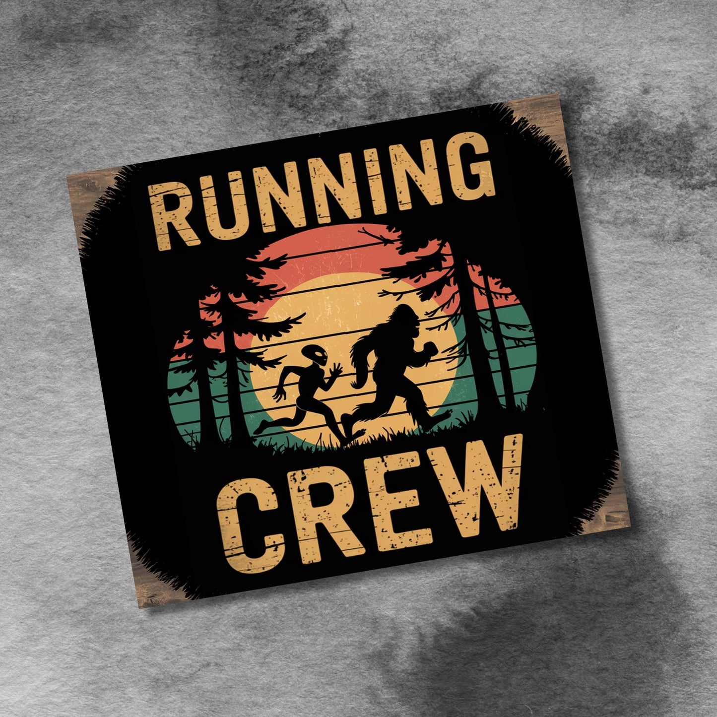 BigFoot, Sasquatch 20oz Skinny Tumbler , Alien Running Crew Tumbler Wrap Template, He's Out There Seamless Sublimation PNG Digital Designs