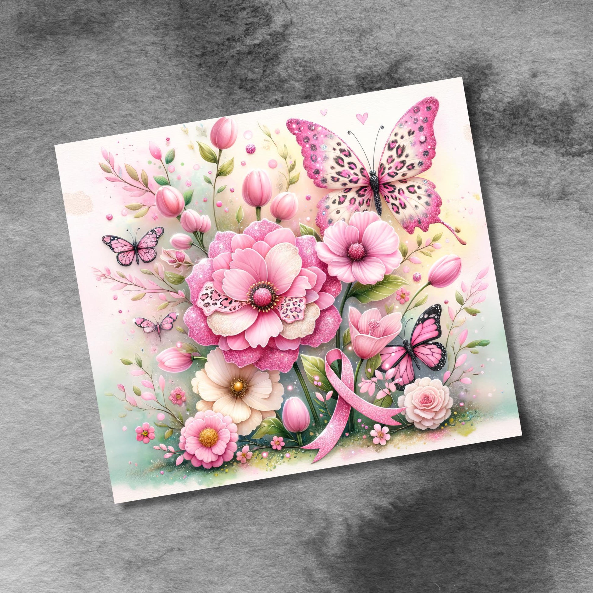 Pink Ribbon Awareness Breast Cancer Survivor Tumbler Wrap 20 oz Skinny Tumbler Sublimation Design Digital Download PNG Instant