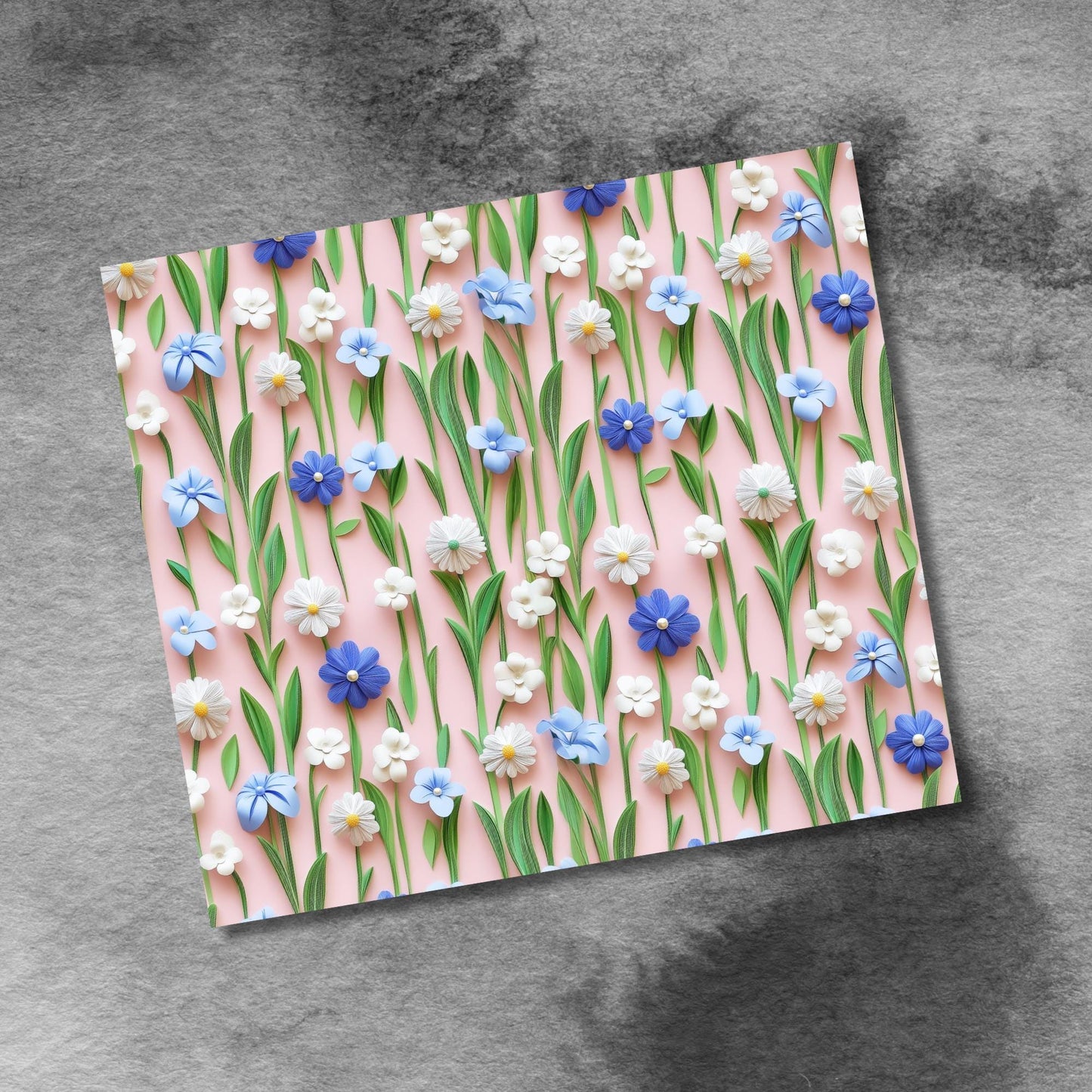 3D Spring Flowers 20oz Skinny Tumbler Wrap, Daisy FlowersSeamless 20 Oz Tumbler Png Sublimation Design
