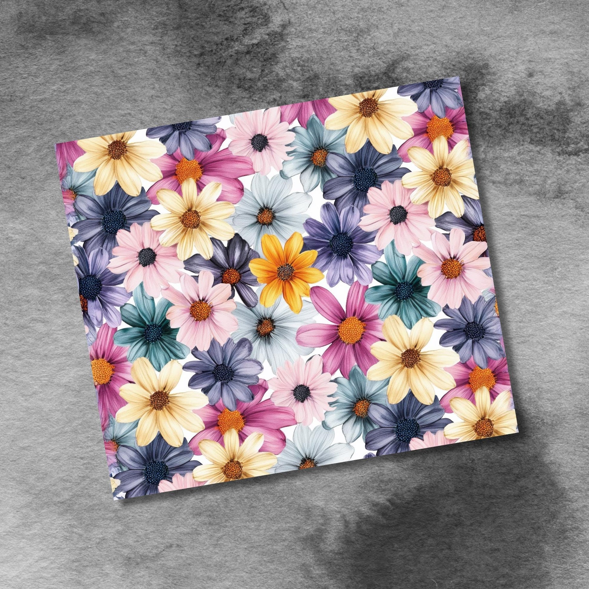 Daisy Wildflowers 20oz Tumbler Wrap Png Seamless Boho Tumbler Wrap Png Floral Tumbler 20 Oz Tumbler Png Floral Sublimation Design