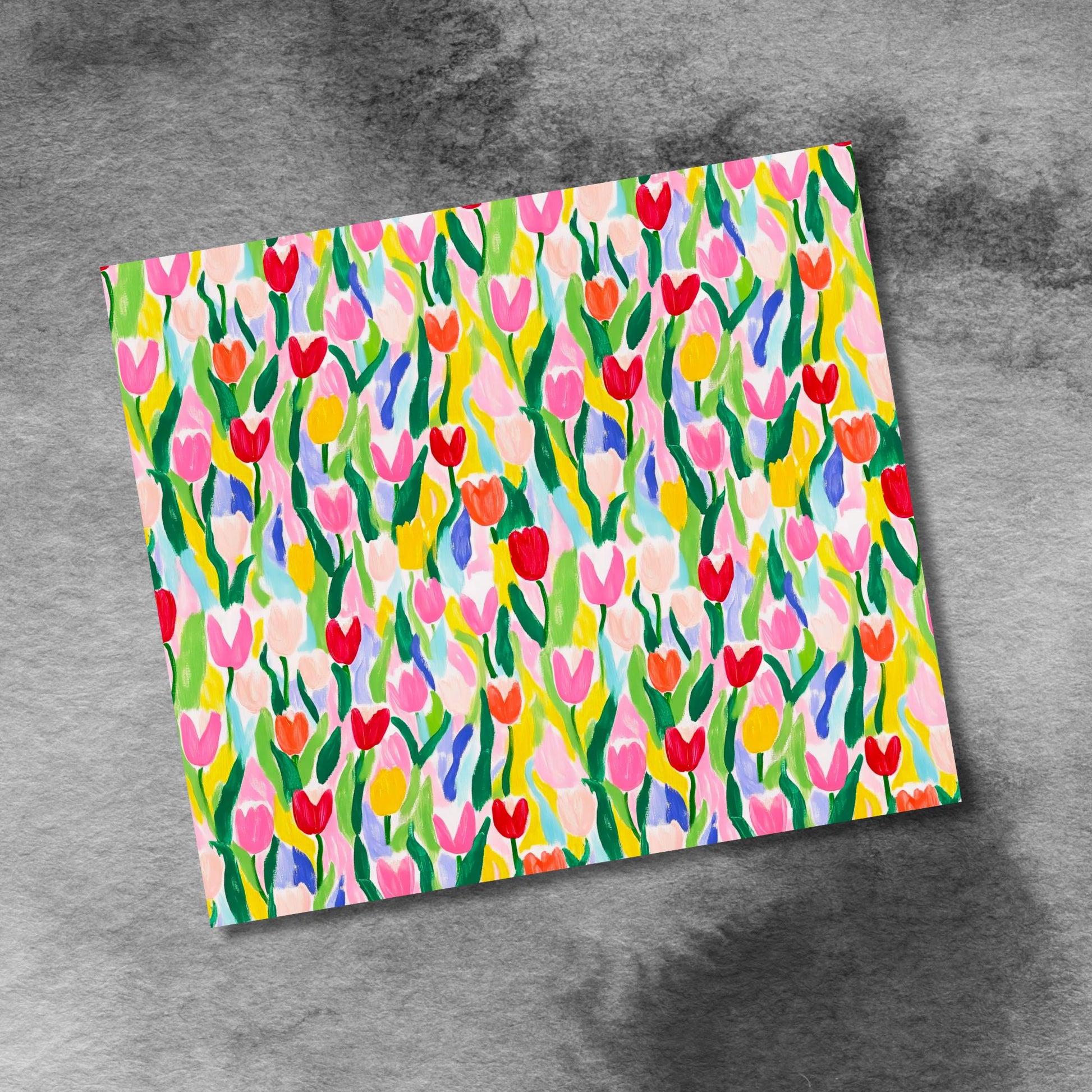 Tulip Wildflowers Watercolor 20oz Skinny Tumbler Wrap, Seamless Tumbler Wrap, Floral Tumbler 20 Oz Tumbler Sublimation Design