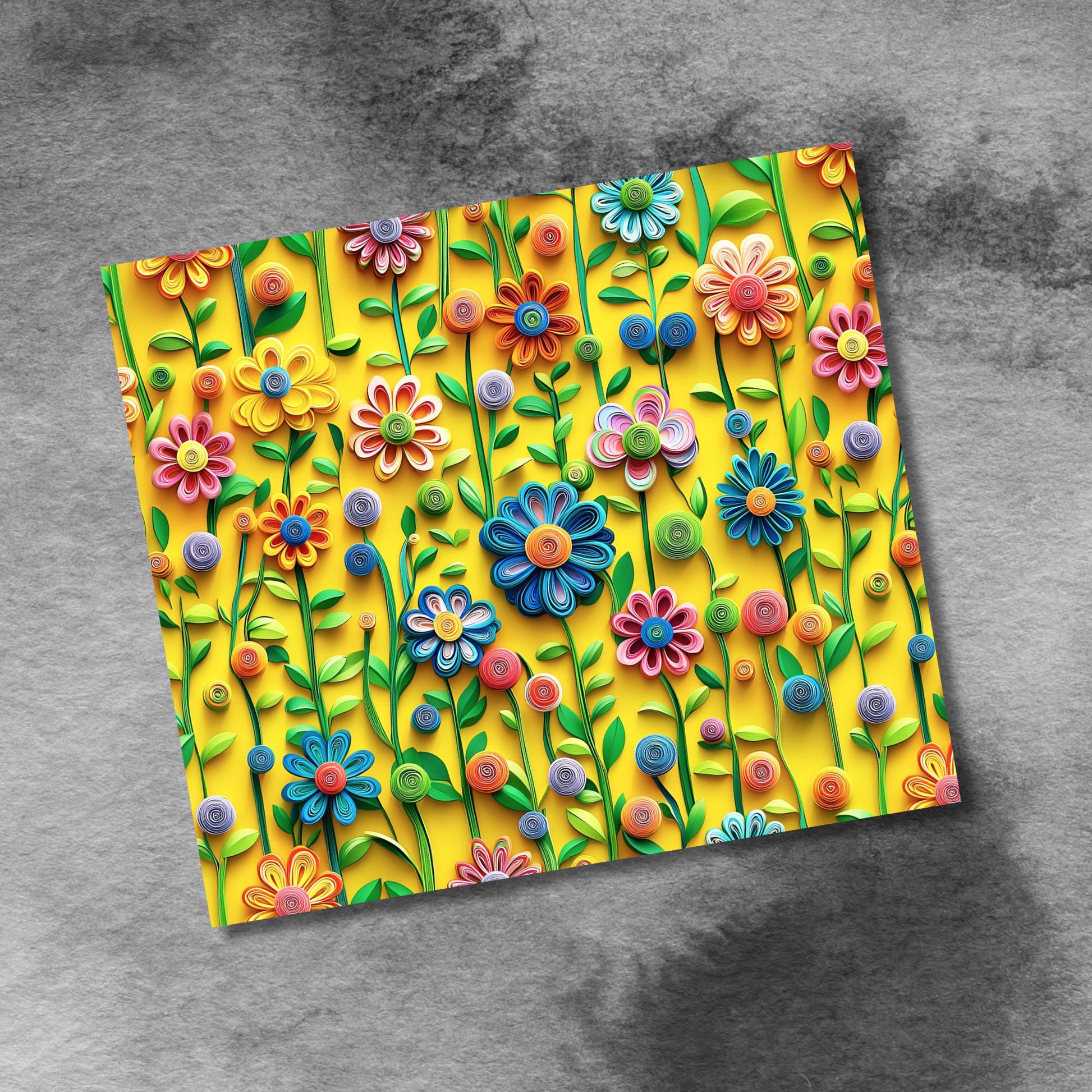 3D Spring Flowers 20oz Skinny Tumbler Wrap, Seamless Wild Flowers Tumbler Png Floral 20 Oz Tumbler Png Floral Sublimation Design