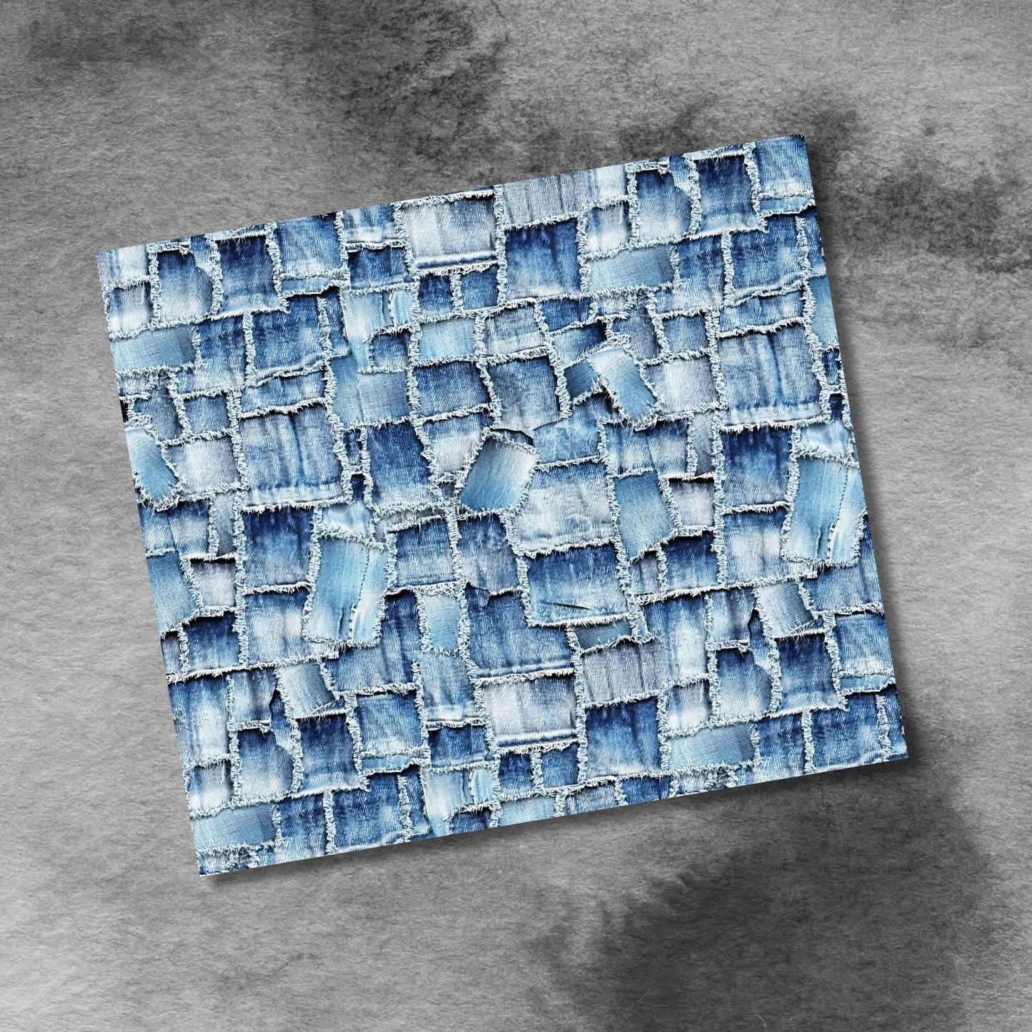 Denim Patchwork 20 oz Skinny Tumbler Wrap, Seamless Sublimation Designs