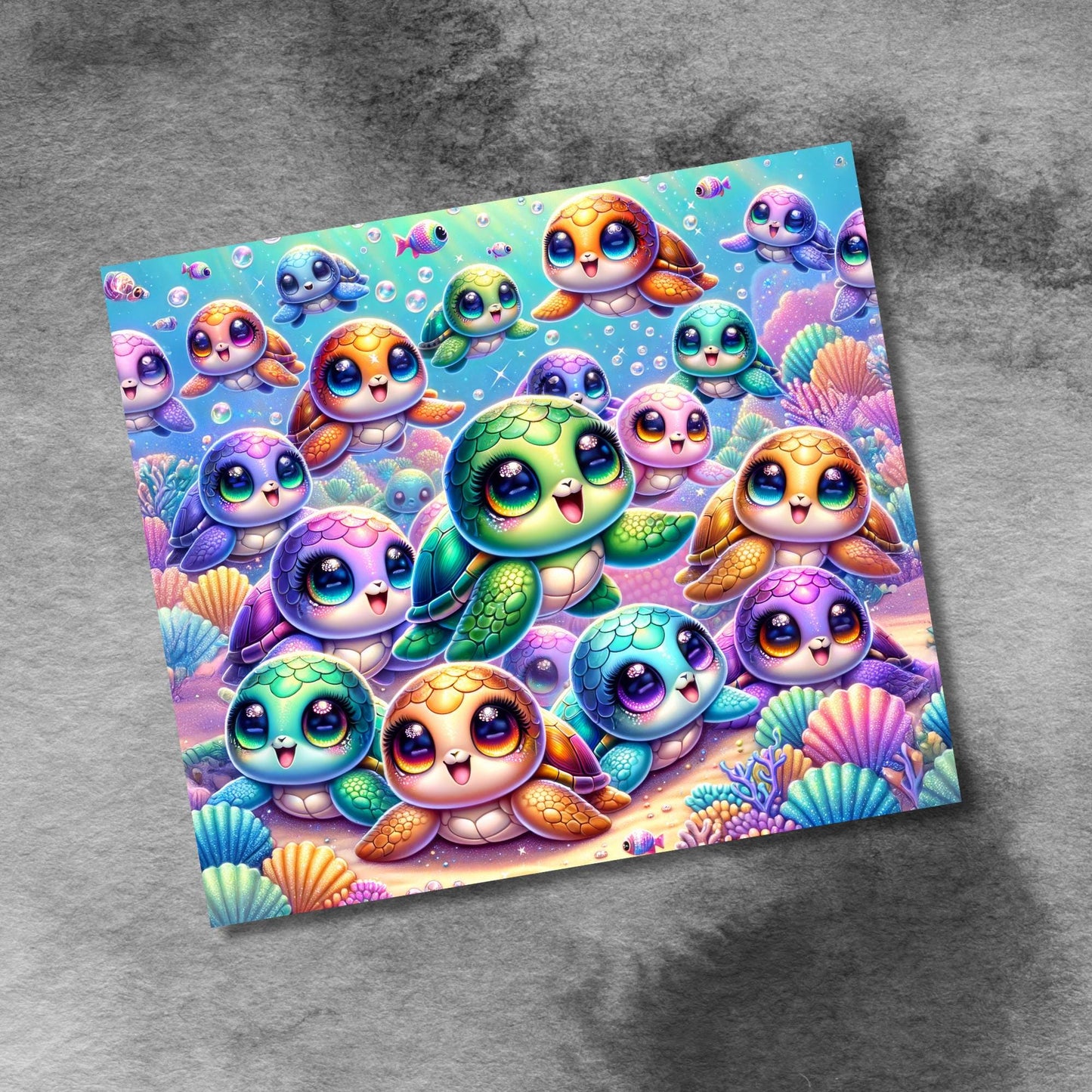 Baby Sea Turtles 20oz Skinny Tumbler Wrap Designs Seamless Turtle PNG Digital Download