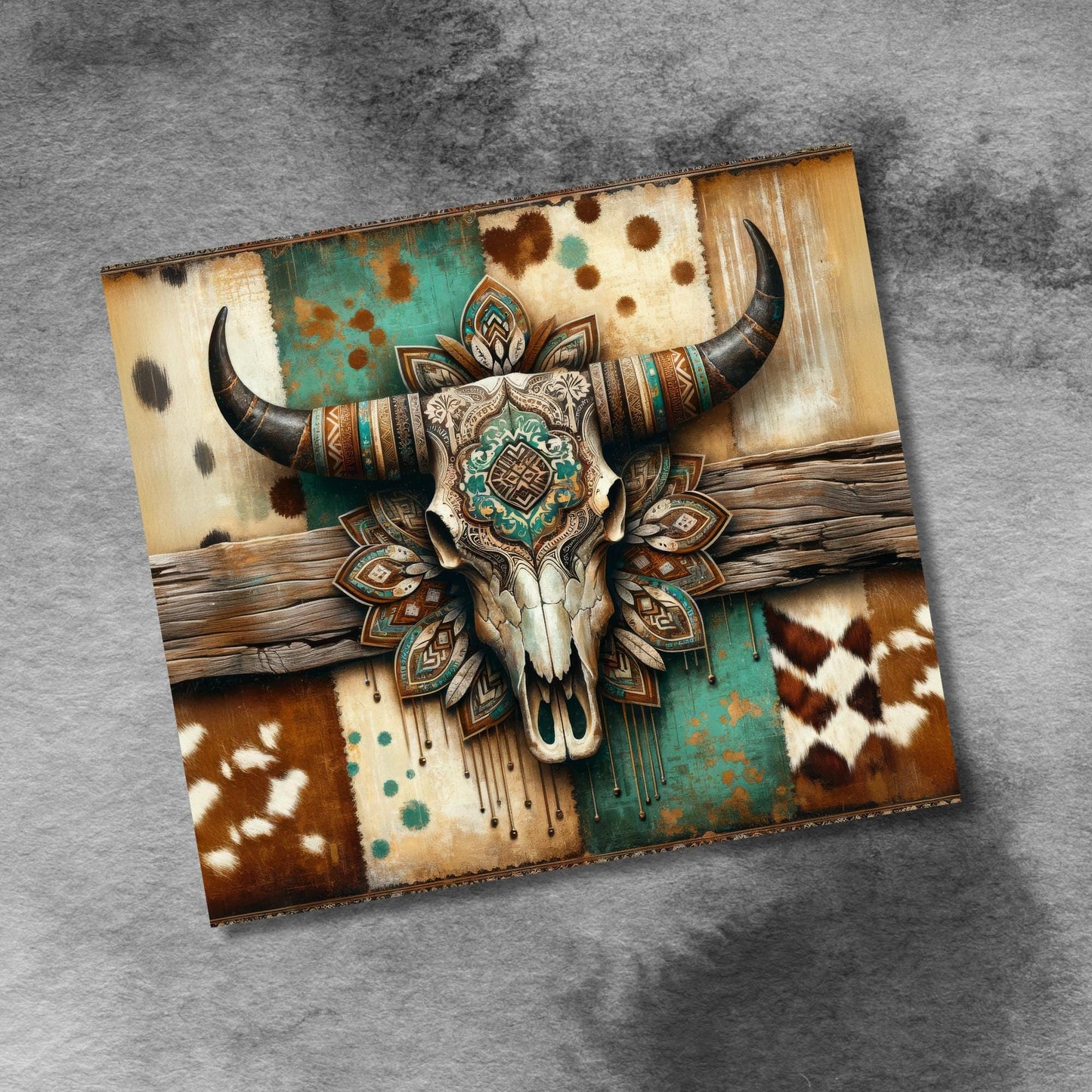 Western Cowgirl Bull Cow Skull 20oz Tumbler Sublimation Design,Straight PNG Digital Download Country Sublimation 20 oz Tumbler Wrap