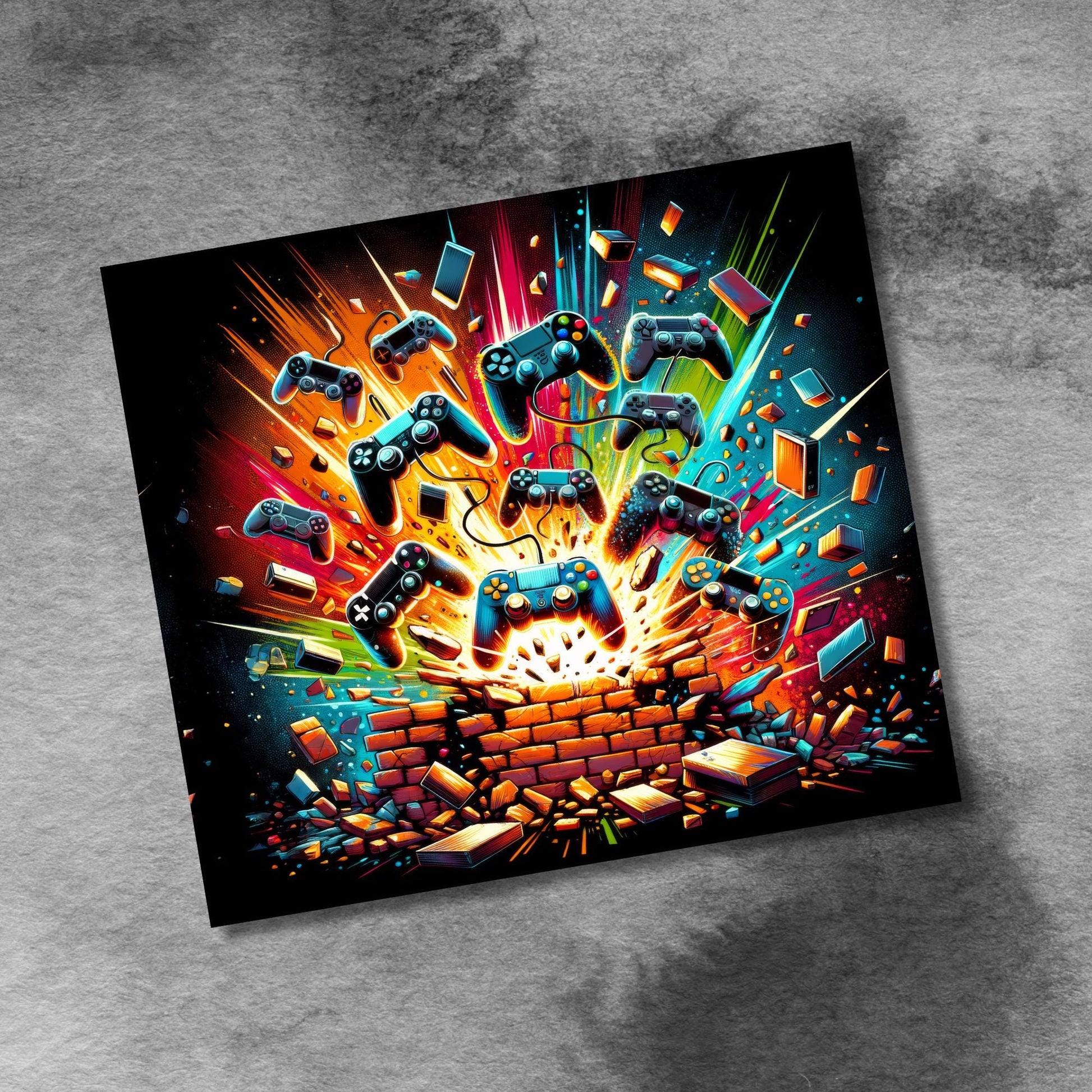 Gamer Controller png , 20 Oz Skinny Tumbler Seamless Png Sublimation, Neon Video Game Controller 20oz Tumbler Wrap Png Digital Download