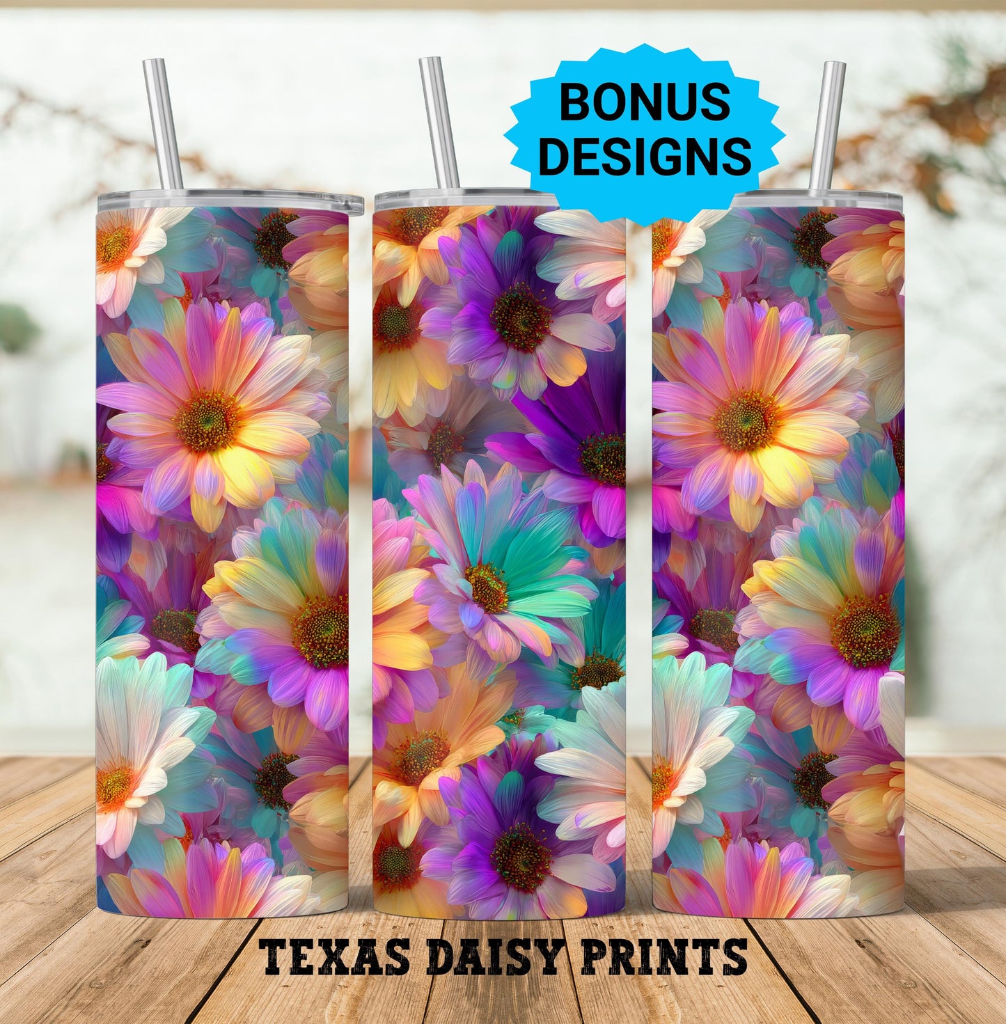 Spring Floral Tumbler Wrap, 20oz Skinny Floral Tumbler PNG Spring Flowers Sublimation Seamless Designs