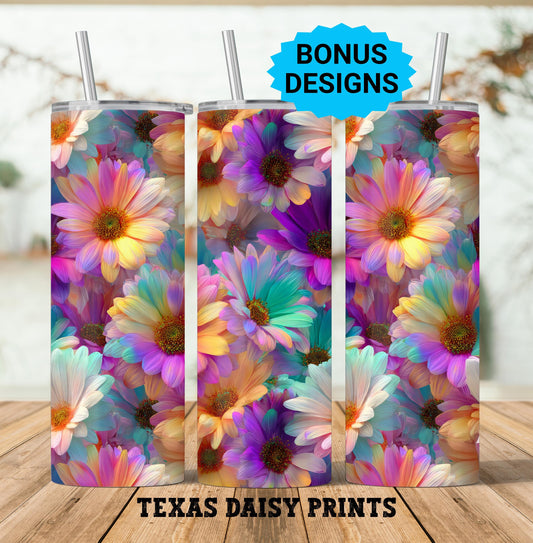 Spring Floral Tumbler Wrap, 20oz Skinny Floral Tumbler PNG Spring Flowers Sublimation Seamless Designs