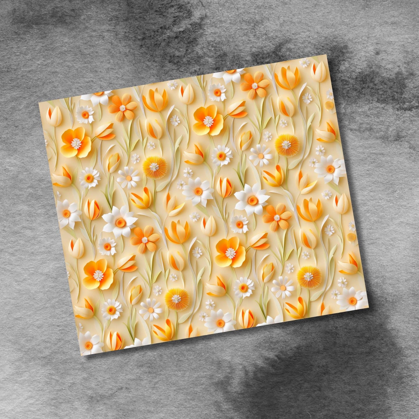 3D Spring Flowers 20oz Skinny Tumbler Wrap, Tulip Seamless Sublimation Design 20 Oz Tumbler Png Sublimation Design