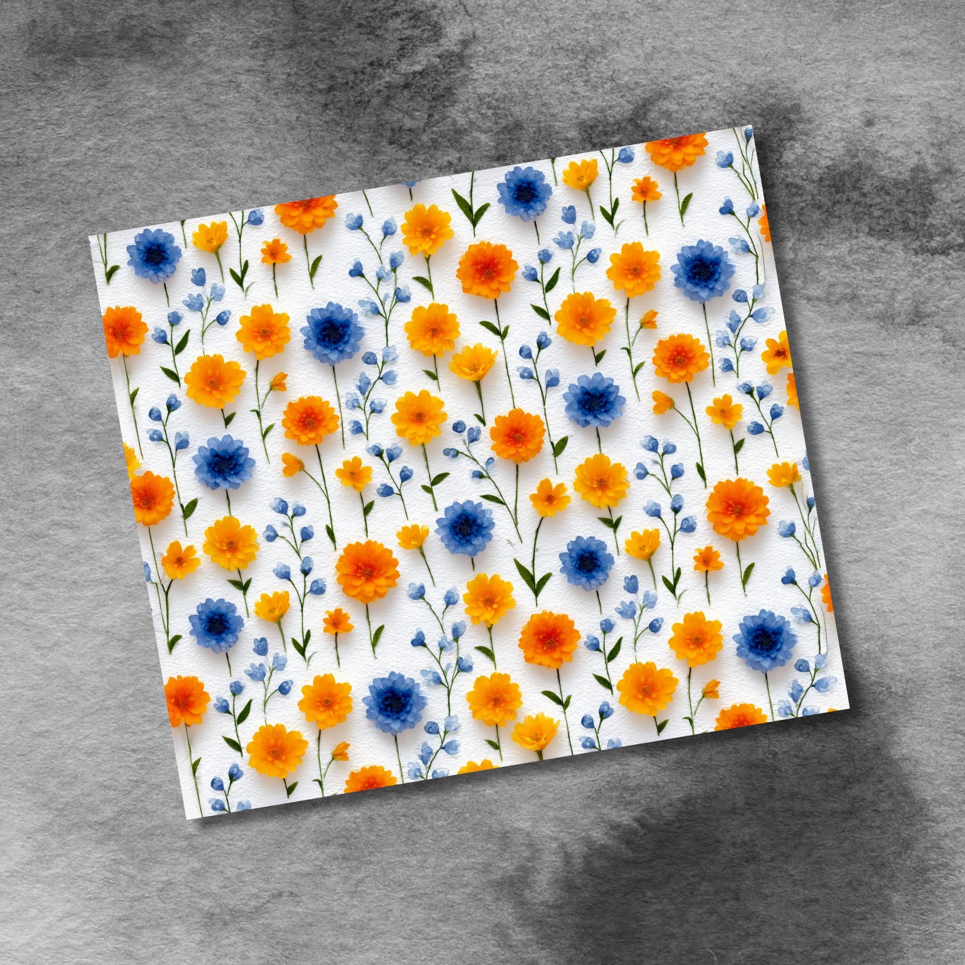 3D Spring WildFlowers 20oz Skinny Tumbler Wrap, Seamless Wild Flowers Tumbler Wrap, 20 Oz Tumbler Sublimation Design