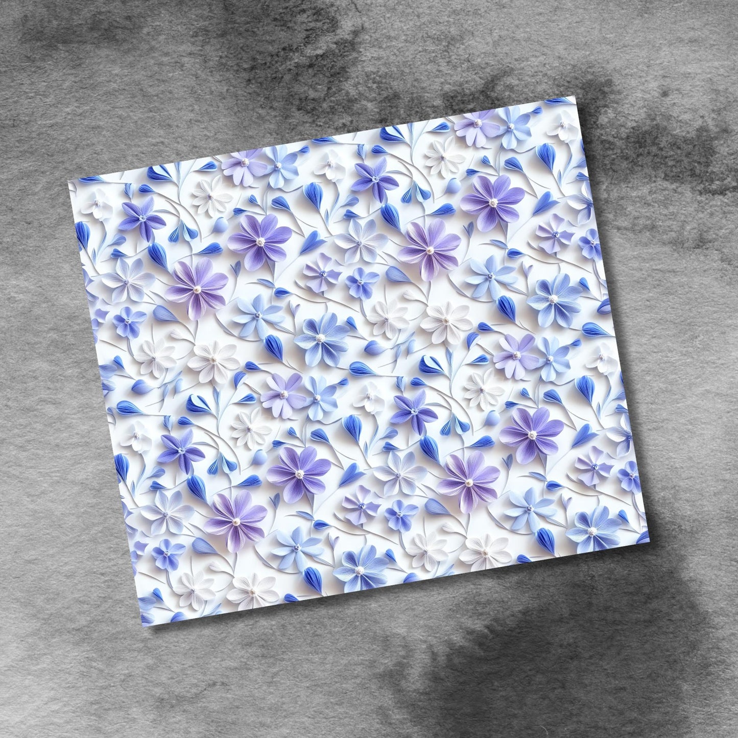 3D Spring Flowers 20oz Skinny Tumbler Wrap, Seamless Wild Flowers Tumbler 20 Oz Tumbler Floral Sublimation Design