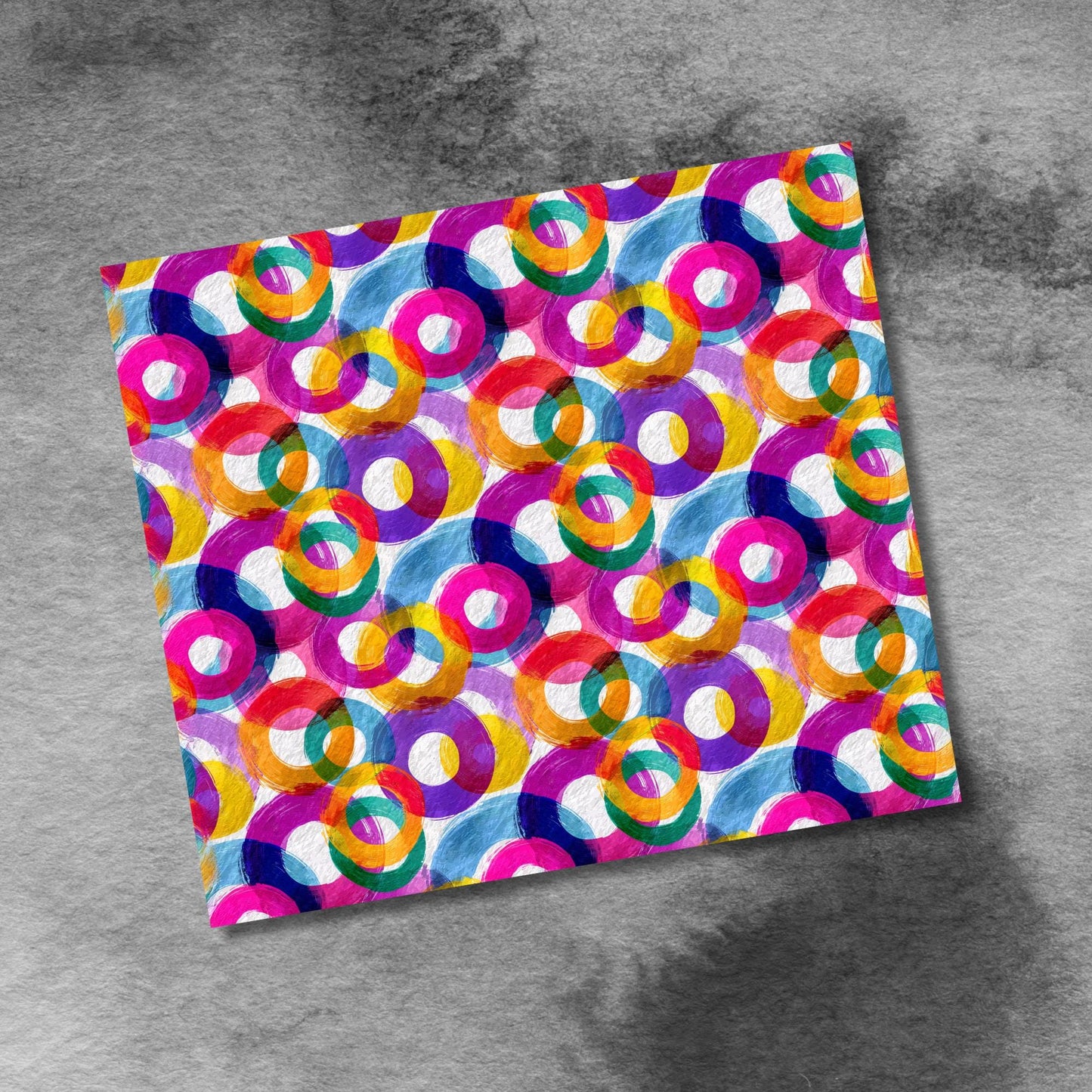 Watercolor Colorful Circles 20oz Tumbler Wrap, Seamless Geometric Sublimation Design Templates, 20oz Straight PNG Digital Download