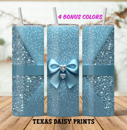 Bling Sparkle Coquette Bow and Jewels Glam Tumbler Wrap, 20oz Skinny Tumbler Sublimation Design PNG, Seamless Tumbler, PNG Digital Download