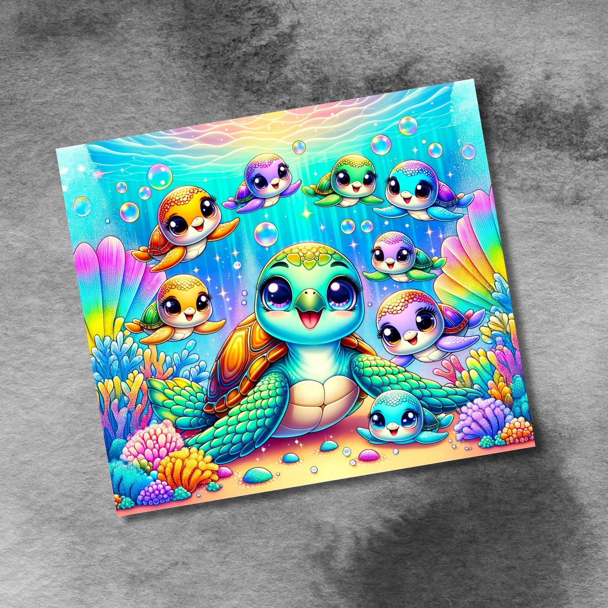 Baby Sea Turtles 20oz Tumbler Designs 20oz Skinny Tumbler Sublimation Wrap Template Seamless PNG Digital Download