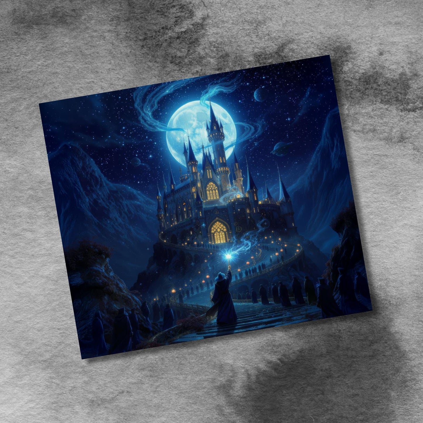 Whimsical Wizard School 20oz Tumbler Wrap Skinny PNG, Seamless Magic Wizard Tumbler Design, Wizard School, Digital Download