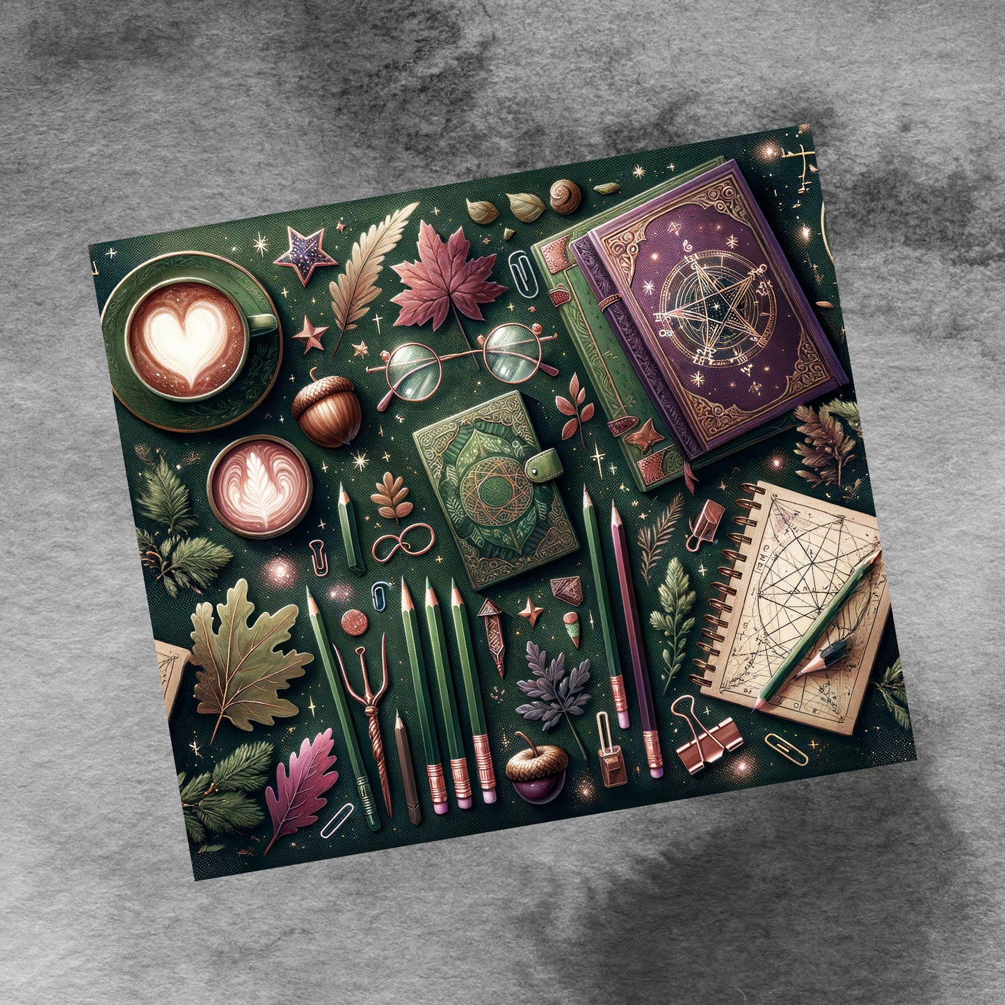 Cute Teacher 20oz Tumbler Wrap, Enchanted Magical Forest Teacher 20 oz Seamless Skinny Sublimation Design Educators Digital Download PNG