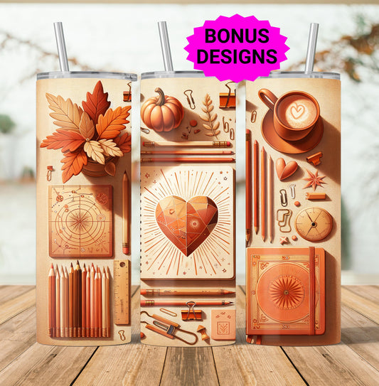 Cute Teacher Themed Tumbler Wrap, Desert Sunset Bohemian Teacher 20oz Skinny Sublimation Design for and Educators Digital Download PNG