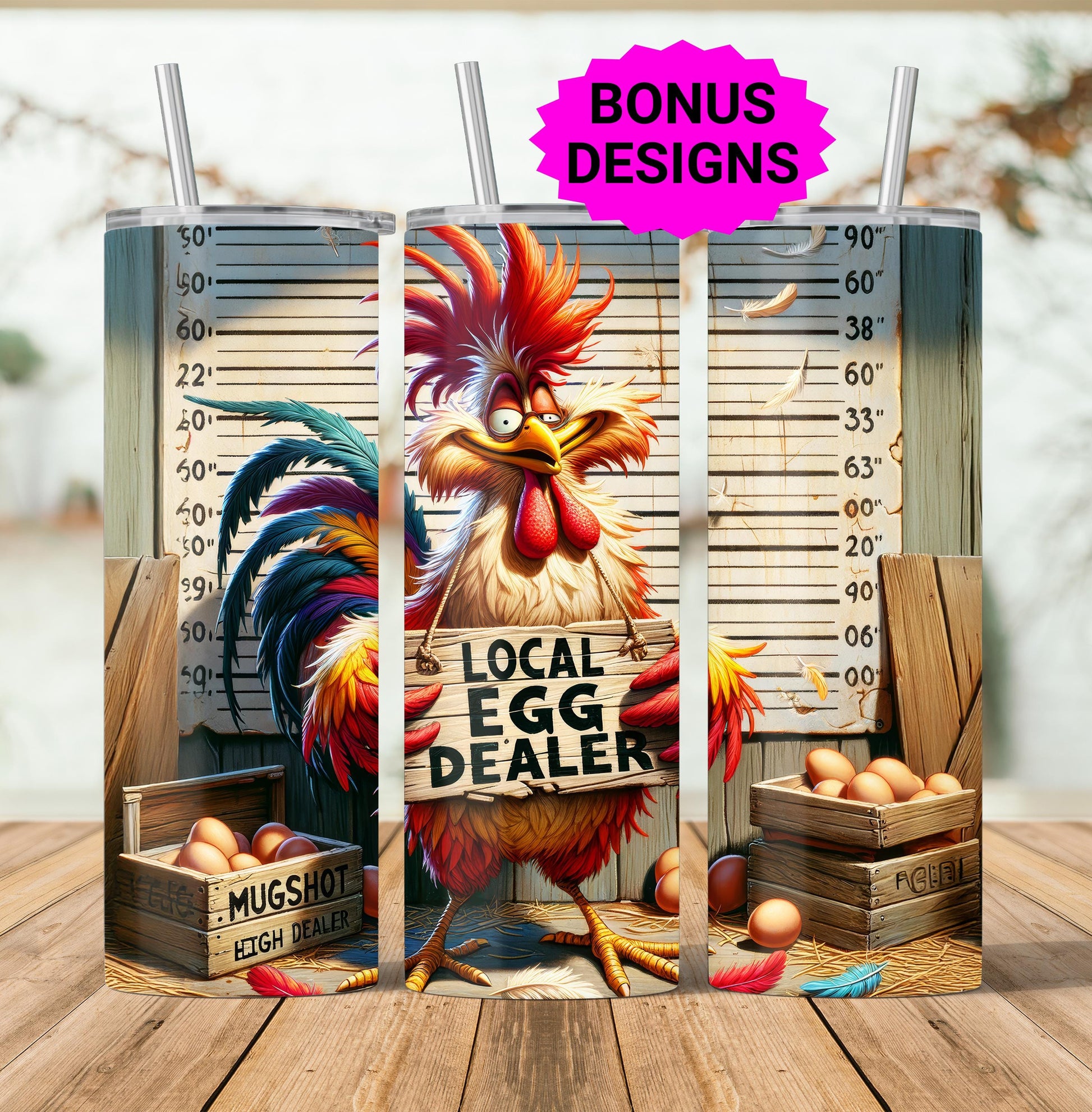 Chicken Funny Local Egg Dealer 20oz Tumbler Wrap, Cute Farmer, Chicken Lover 20 oz Seamless Skinny Sublimation Design Digital Download PNG