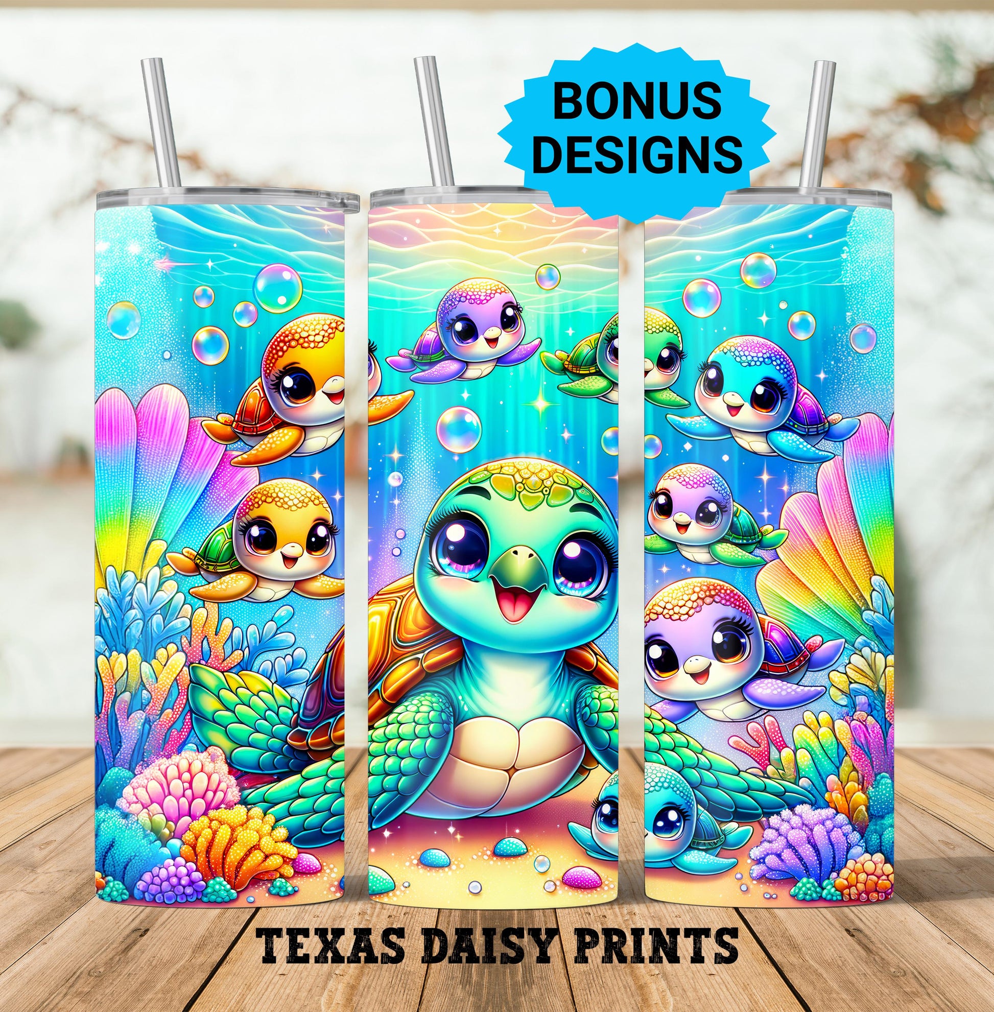 Baby Sea Turtles 20oz Tumbler Designs 20oz Skinny Tumbler Sublimation Wrap Template Seamless PNG Digital Download