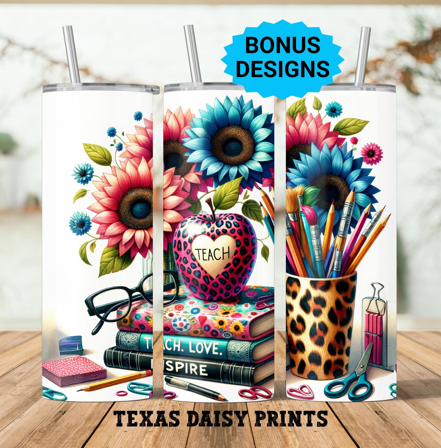 Teacher Life Tumbler Wrap, School Teaching 20 oz Skinny Tumbler Seamless Sublimation Design Digital Download PNG, Tumbler Wrap **Bonus PNG**