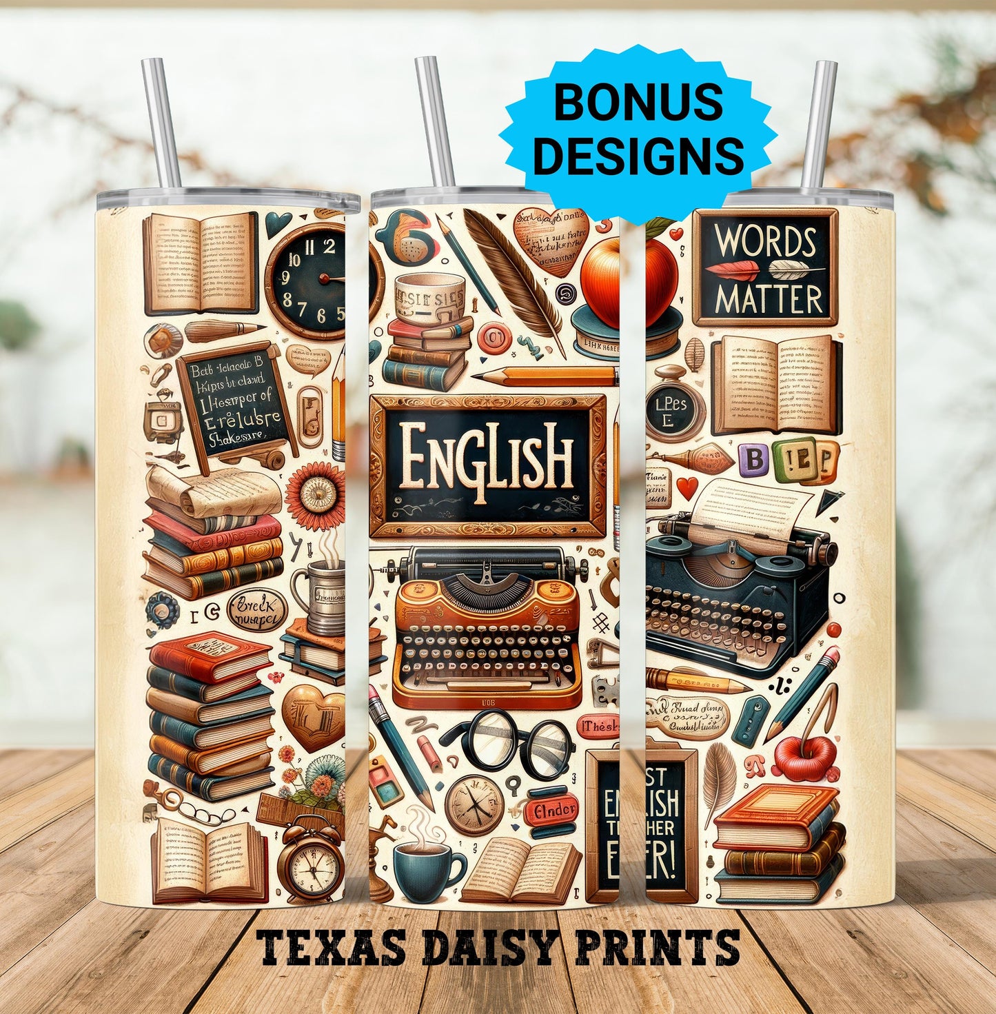 Teacher Life Tumbler Wrap, School Teaching English 20 oz Skinny Tumbler Seamless Sublimation Design Digital Download PNG, Tumbler Wrap