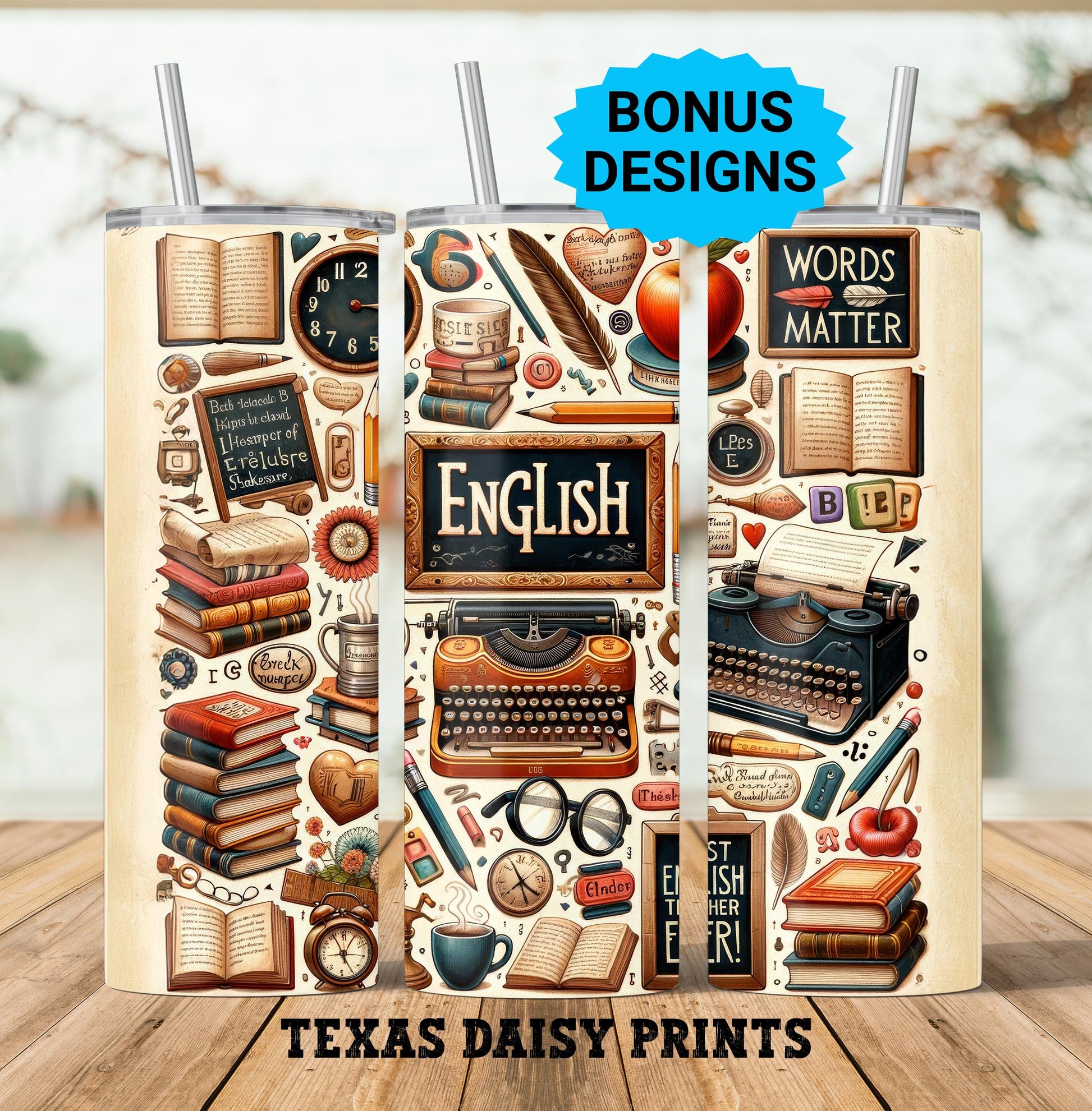 Teacher Life Tumbler Wrap, School Teaching English 20 oz Skinny Tumbler Seamless Sublimation Design Digital Download PNG, Tumbler Wrap