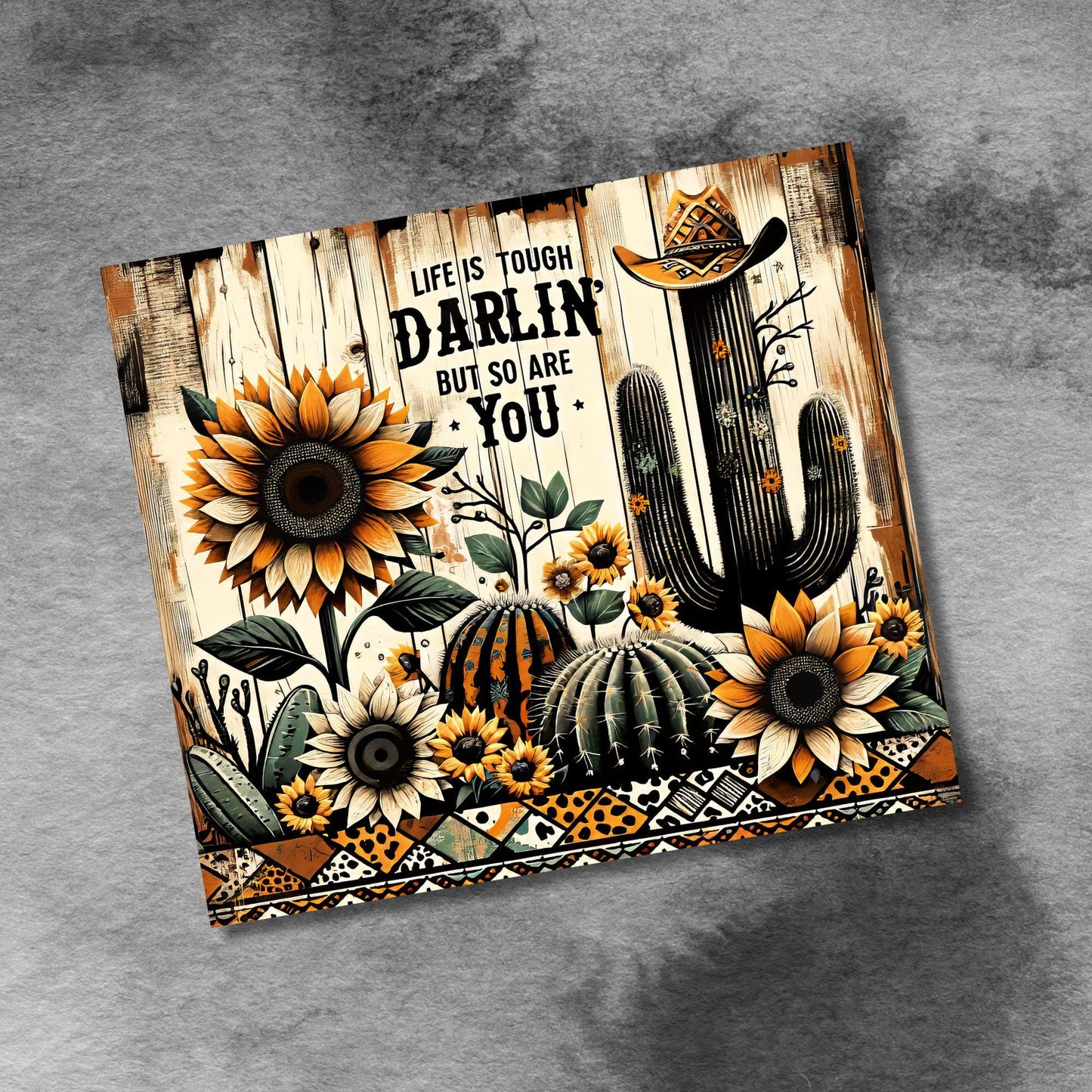 Western Lift is Tough Darlin 20 oz Skinny Tumbler, Southwestern 20oz Seamless Tumbler, Sublimation Digital Download