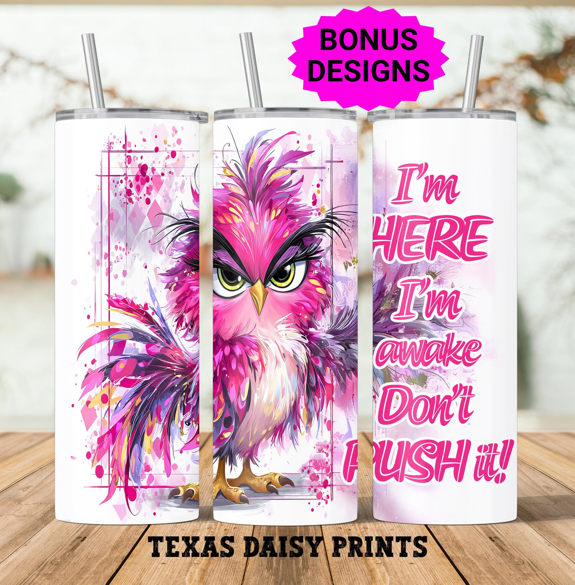 Sarcastic Quote 20oz Skinny Tumbler Wrap, Seamless Birds Funny Sublimation Design 20 oz skinny Tumbler Png