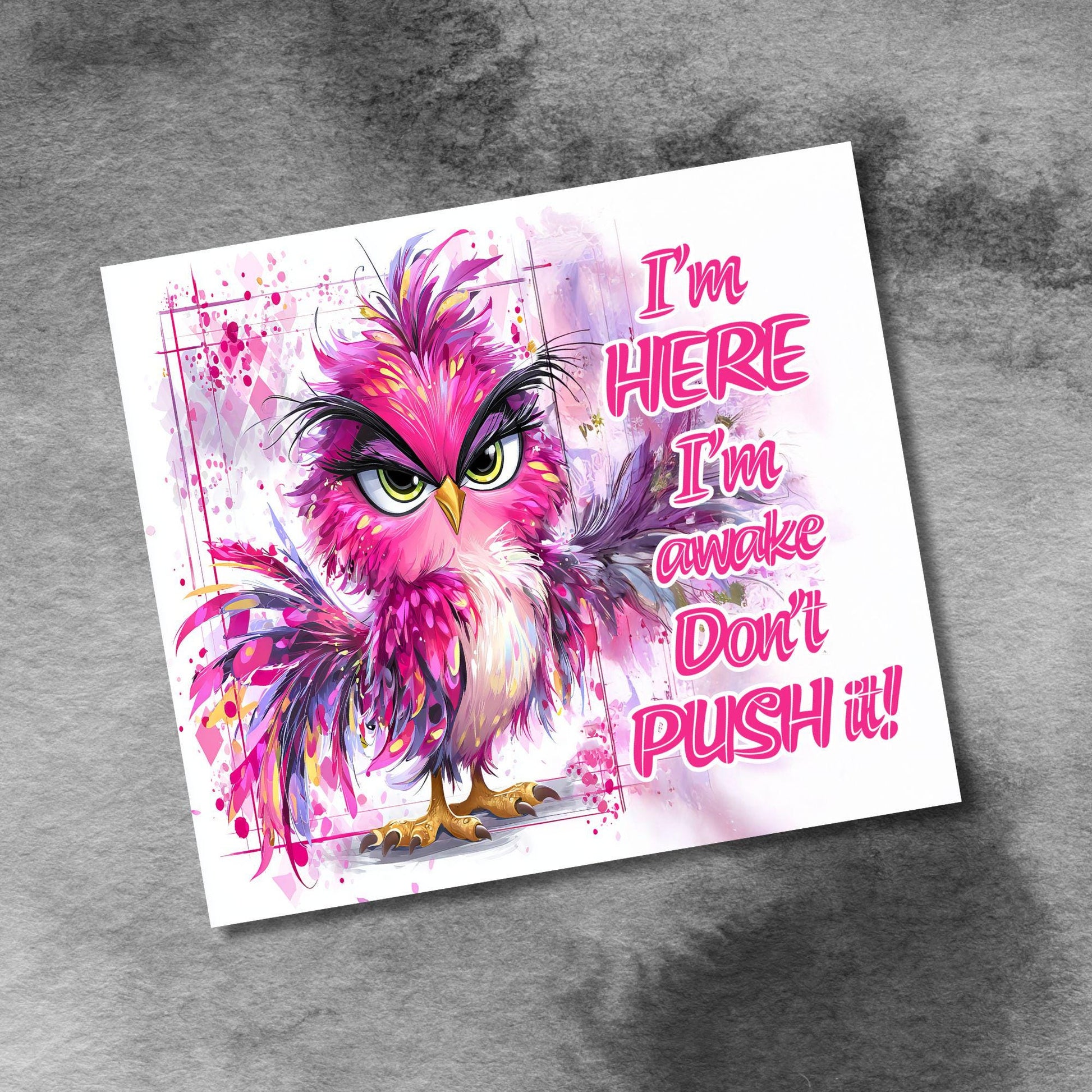 Sarcastic Quote 20oz Skinny Tumbler Wrap, Seamless Birds Funny Sublimation Design 20 oz skinny Tumbler Png