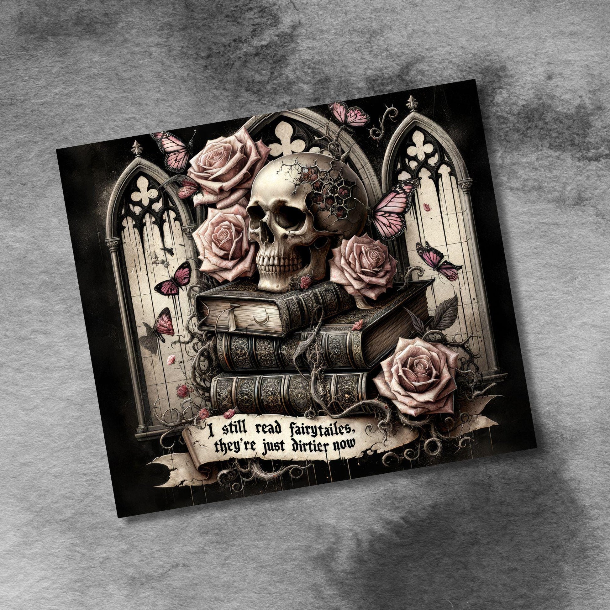 Romantasy Book Lover Sarcasm 20oz Skinny Tumbler Wrap PNG, 20 Oz Tumbler png, Gothic Fantasy Book Tumbler PNG Design Digital Download