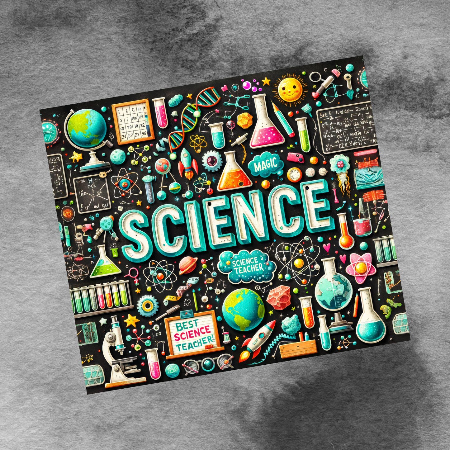 Teacher Life Tumbler Wrap, School Teaching Science 20 oz Skinny Tumbler Seamless Sublimation Design Digital Download PNG, Tumbler Wrap