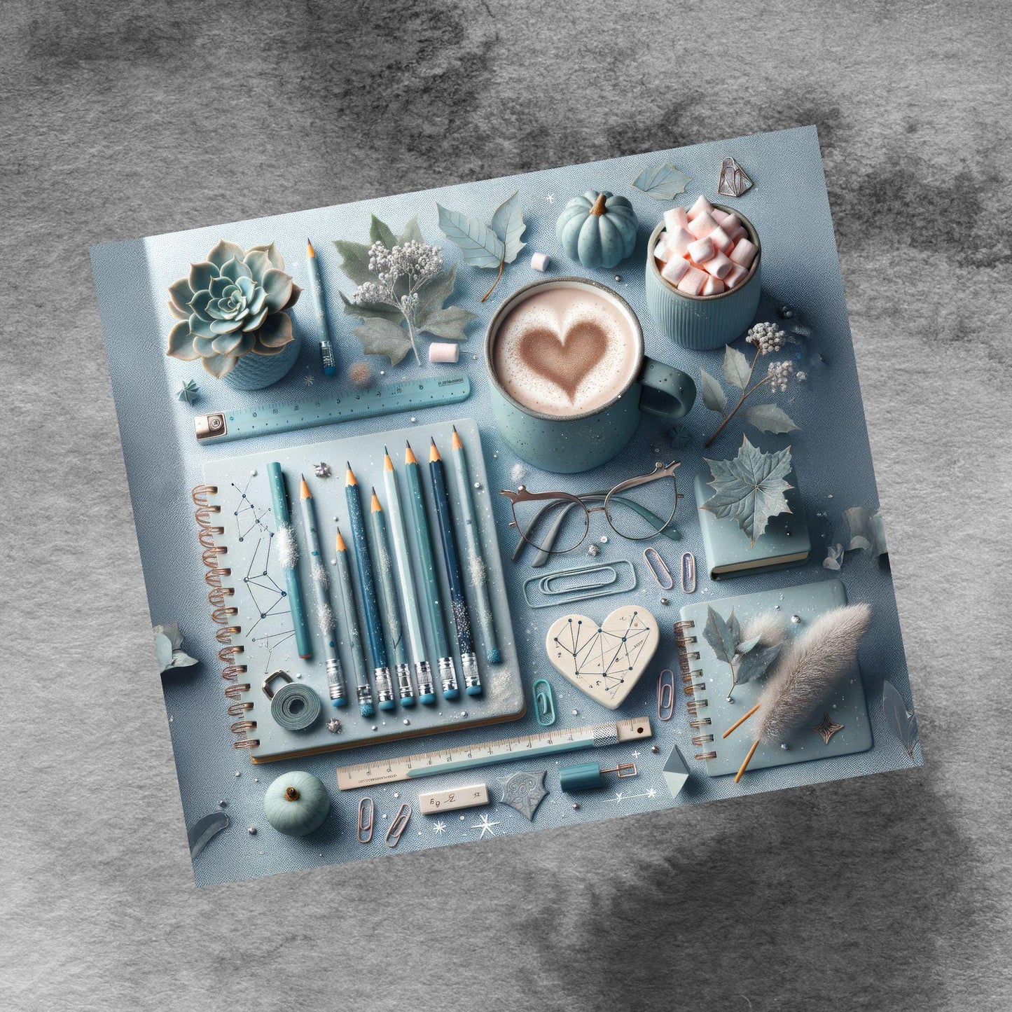 Cute Teacher Themed Tumbler Wrap, Cool Calm Winter Study Vibes Teacher 20oz Skinny Sublimation Design for and Educators Digital Download PNG