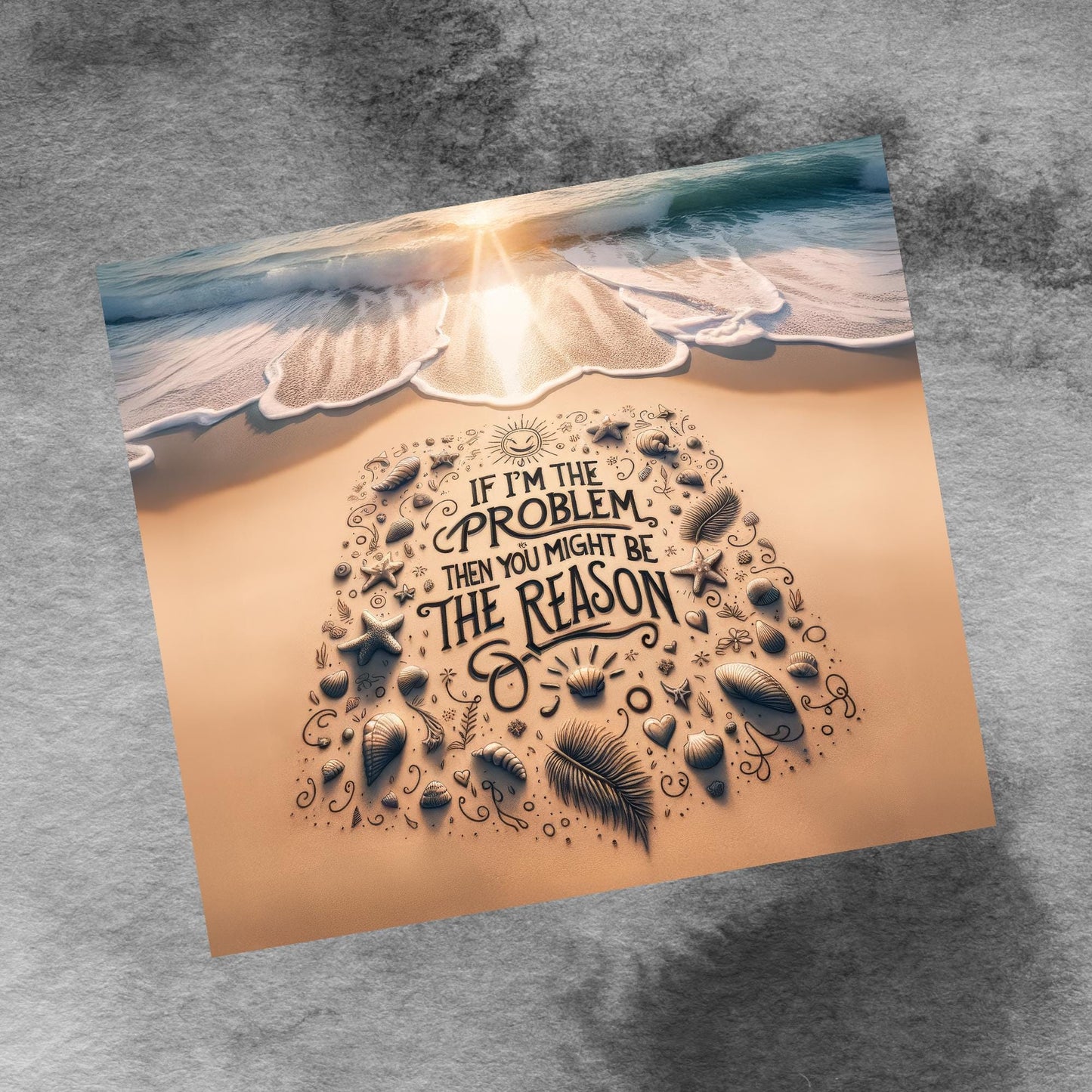 If I’m the Problem Then You Might Be The Reason Tumbler Wrap PNG, 20oz Skinny Sublimation, Snarky Quote, Tropical Beach Digital Download