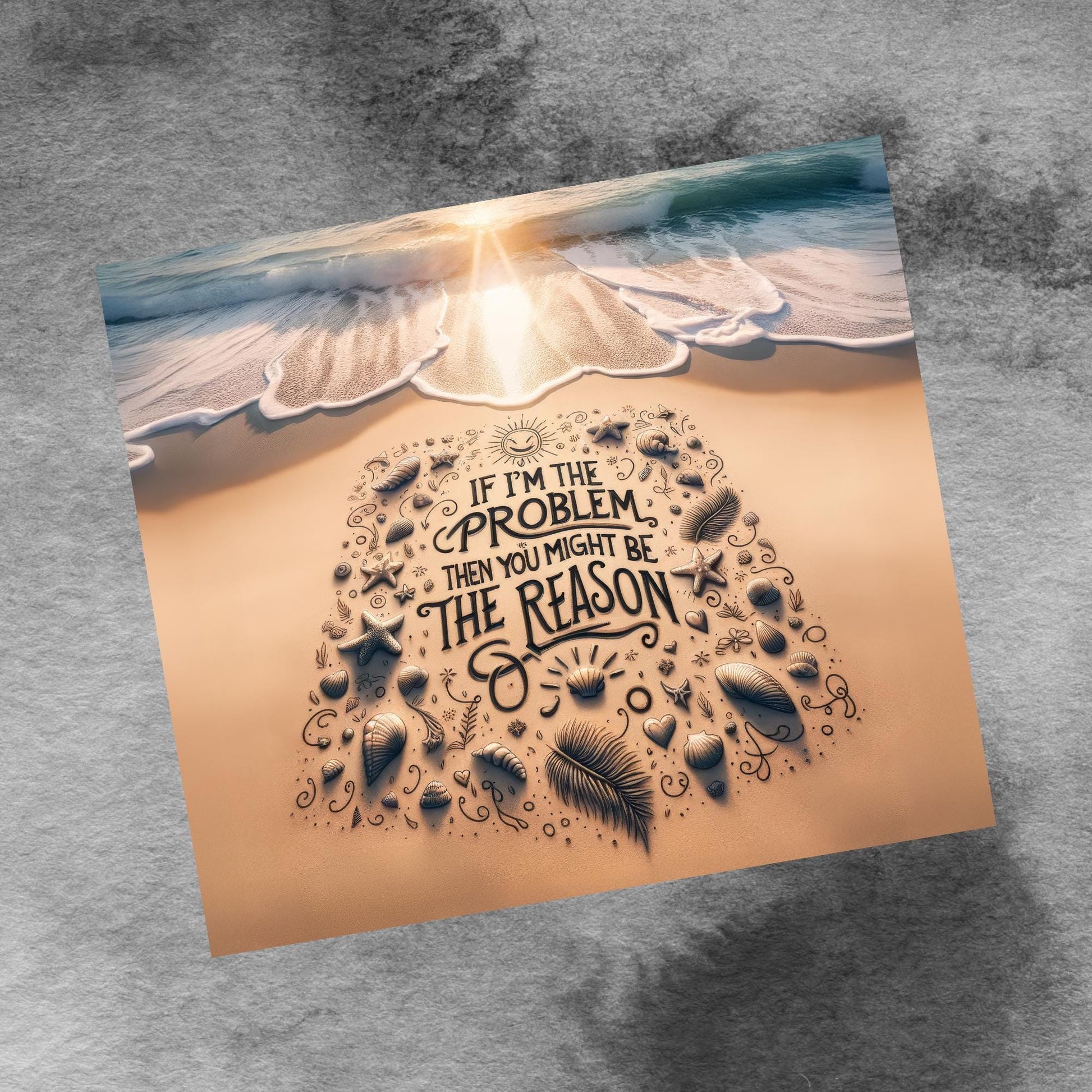 If I’m the Problem Then You Might Be The Reason Tumbler Wrap PNG, 20oz Skinny Sublimation, Snarky Quote, Tropical Beach Digital Download