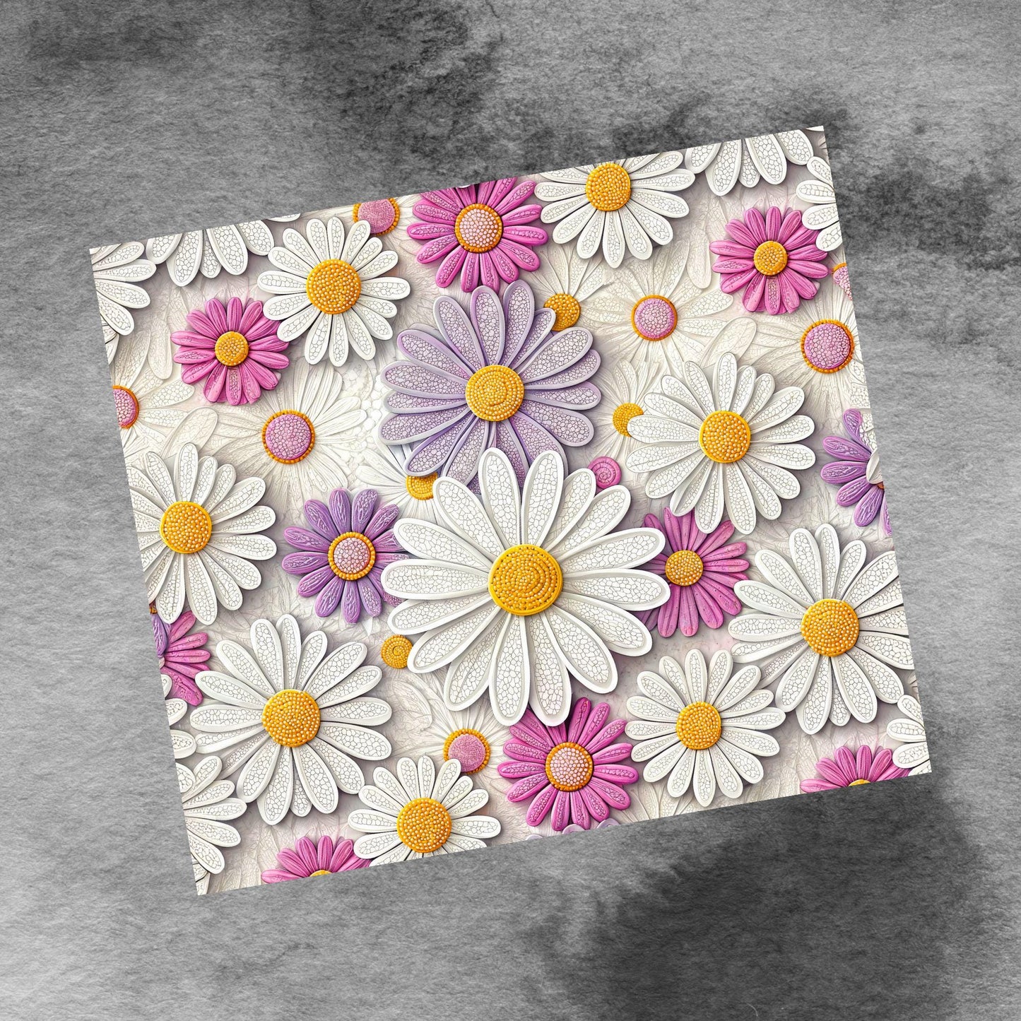 Springtime Daisy 3D 20oz Skinny Tumbler Wrap Png Seamless Daisies Flowers Tumbler Png Floral 20 Oz Tumbler Png Floral Sublimation Design