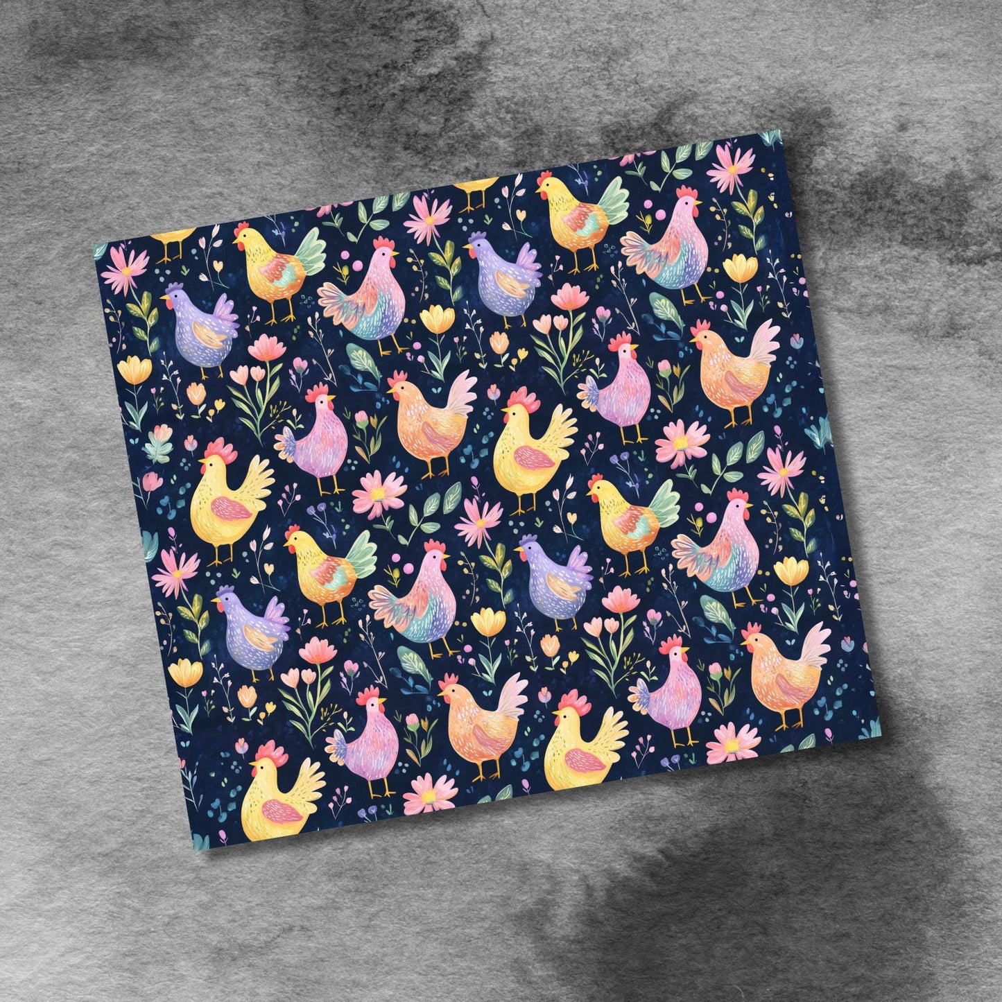 Cute Chicken Farm Flock 20oz Skinny Tumbler Seamless Sublimation Design Templates, Crazy Chickens 20 oz Straight PNG Digital Download