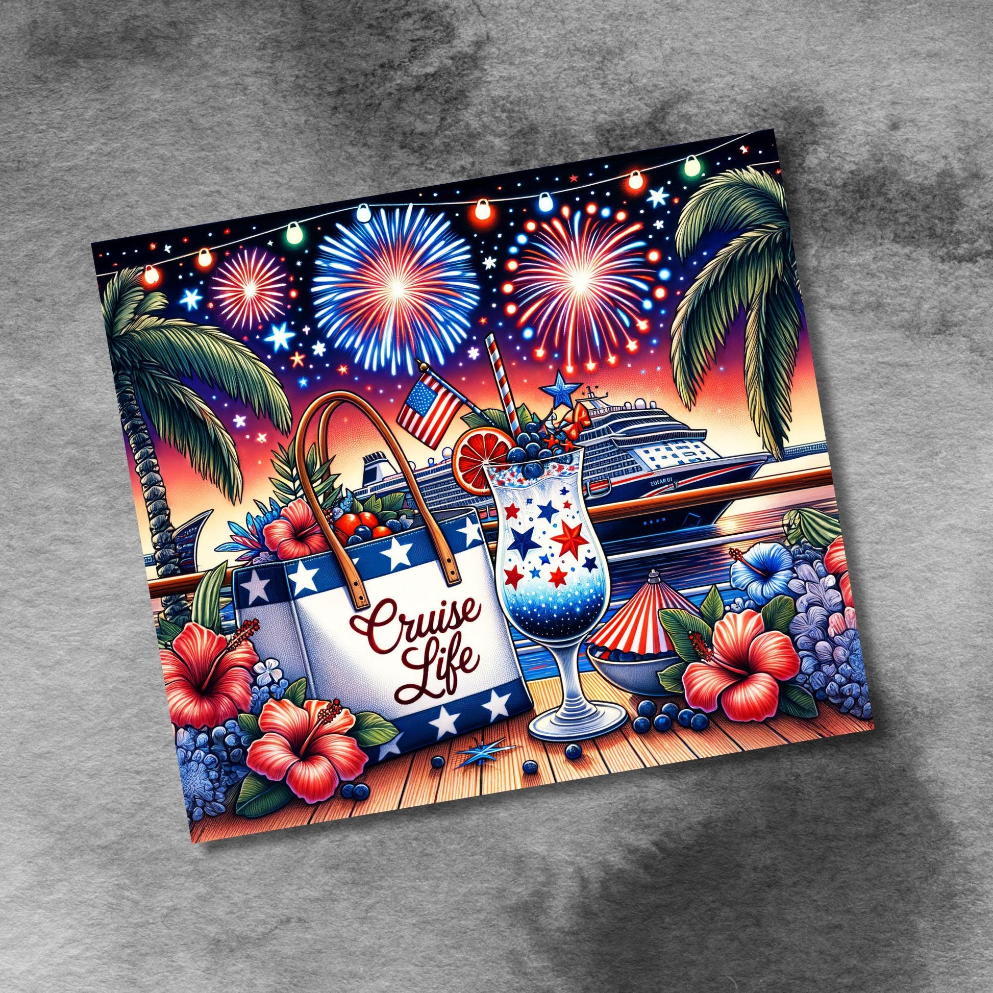 Cruise Time Tumbler Wrap, 20 oz Skinny Tumbler Wrap Caribbean Cruise Life Vacation Sublimation Design, Seamless Wrap, Digital Download