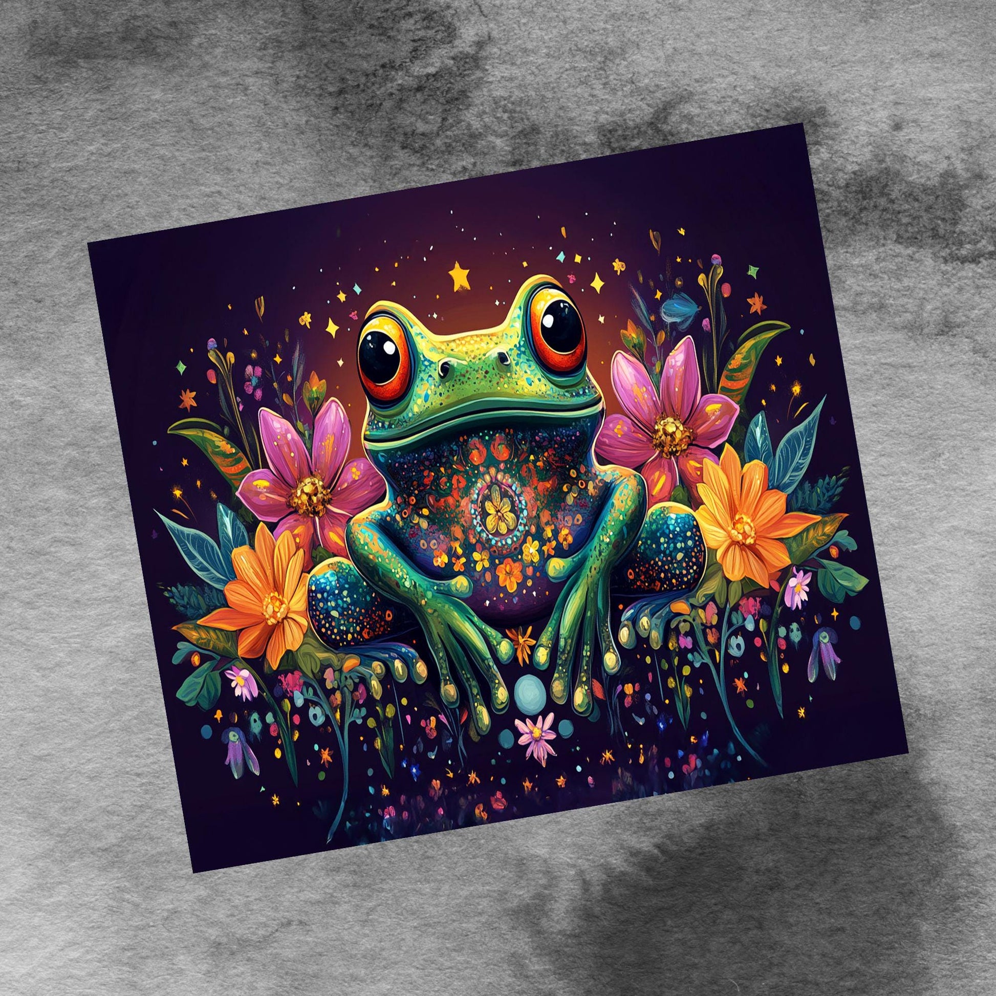 Magical Green Frog 20oz Skinny Tumbler Designs, Seamless Floral Peace 20 oz Tumbler Wrap Template, PNG Digital Download