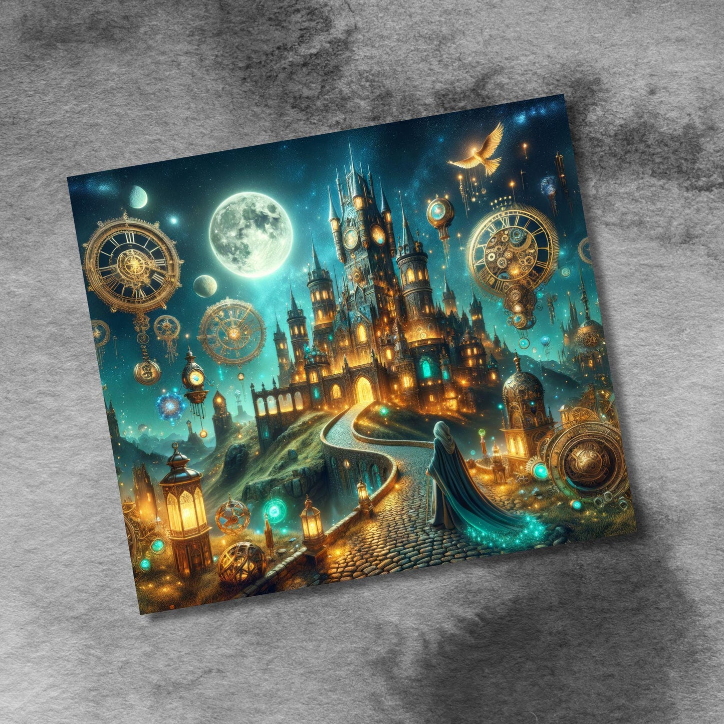 Magic World Tumbler Wrap, 20oz Skinny Tumbler Wrap PNG, Seamless Wizard Tumbler Design, Wizard School, Digital Download