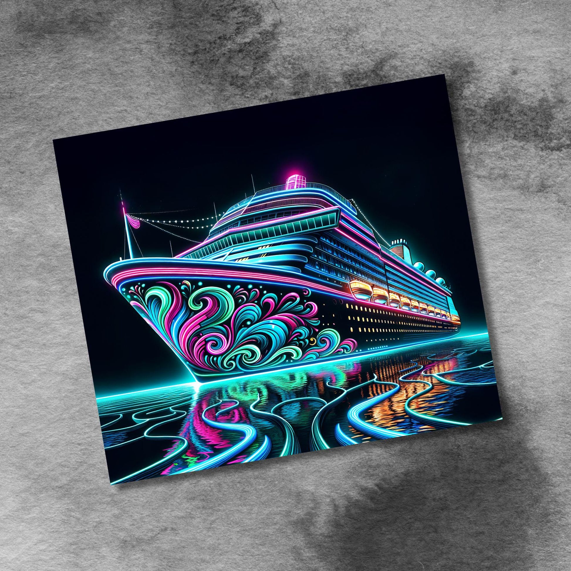 Cruise Time Neon Tumbler Wrap, 20 oz Skinny Tumbler Wrap Cruise Life Vacation Sublimation Design, Seamless Wrap, Digital Download