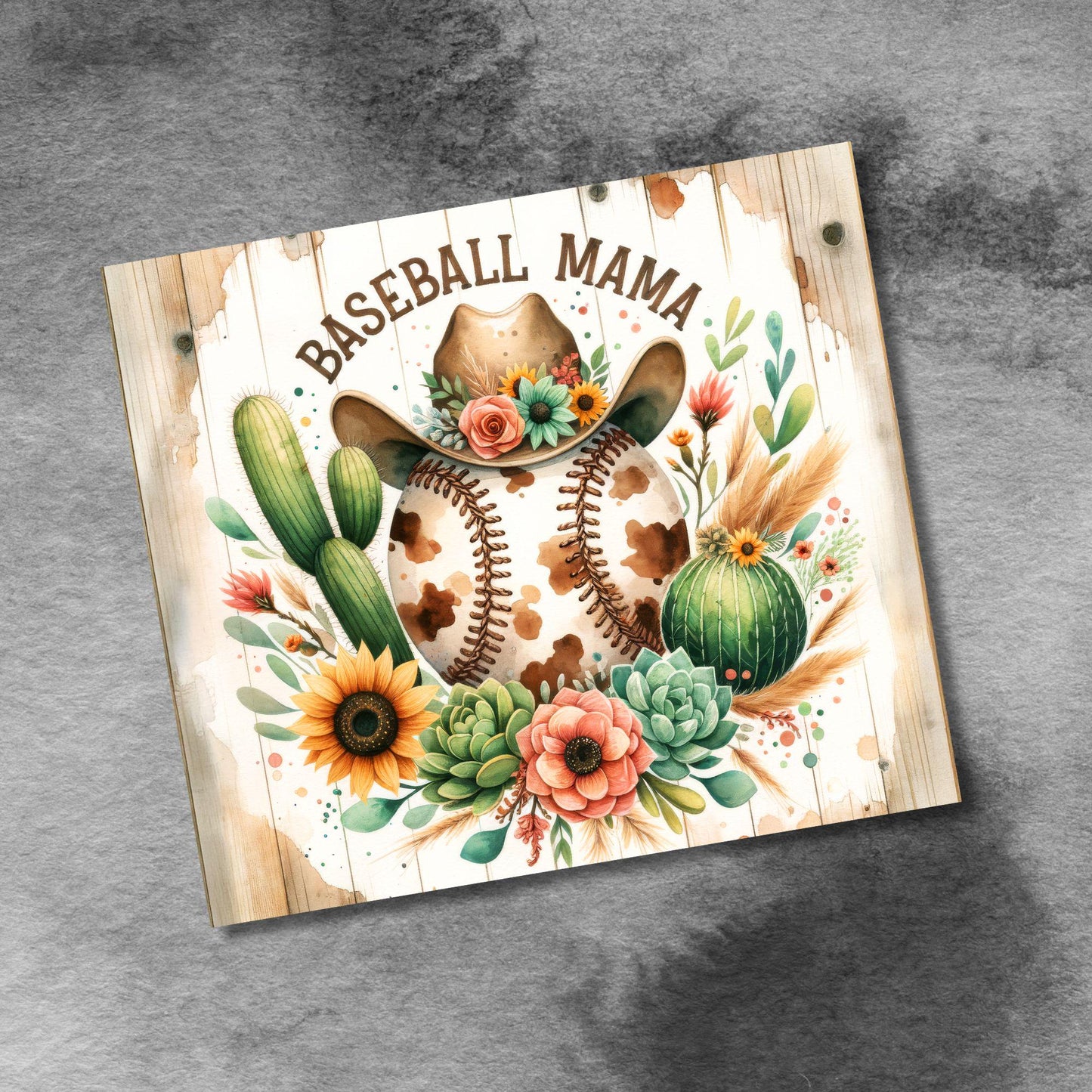 Baseball Mama Southwestern 20oz Tumbler Wrap, Seamless, Western Baseball Mon PNG Sublimation Templates,Sports Tumbler Wrap