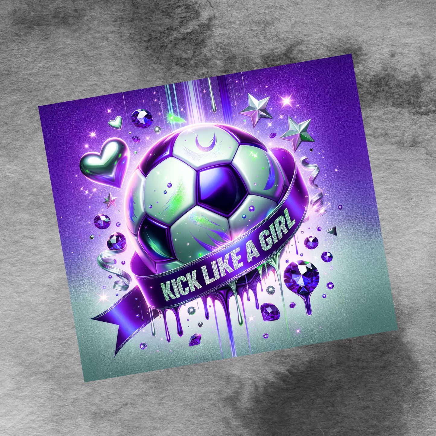 Coquette Bow Kick Like A Girl Soccer 20oz Tumbler Wrap , Girls Soccer Ball PNG File, 20 oz Tumbler Wrap Instant Digital Download PNG