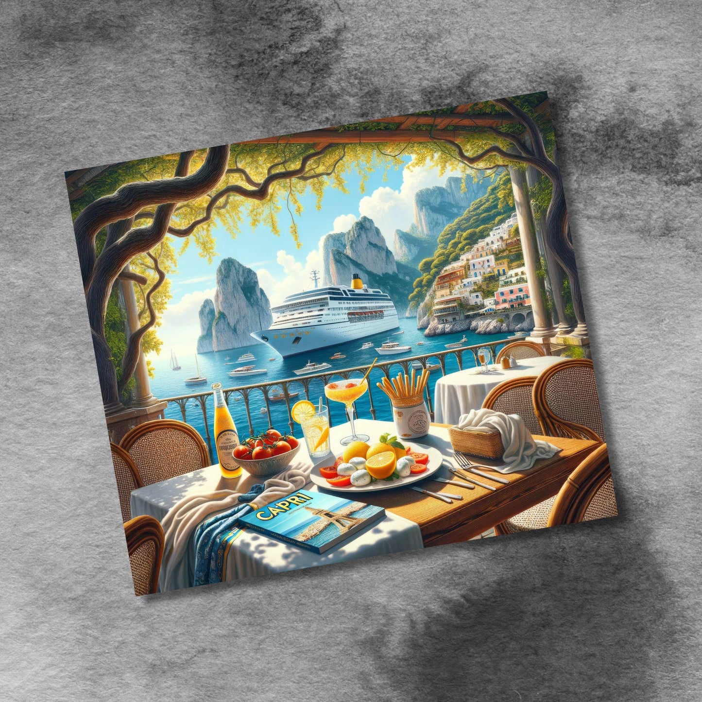 Cruise Time Tumbler Wrap, 20 oz Skinny Tumbler Wrap Italy Capri Cruise Life Vacation Sublimation Design, Seamless Wrap, Digital Download