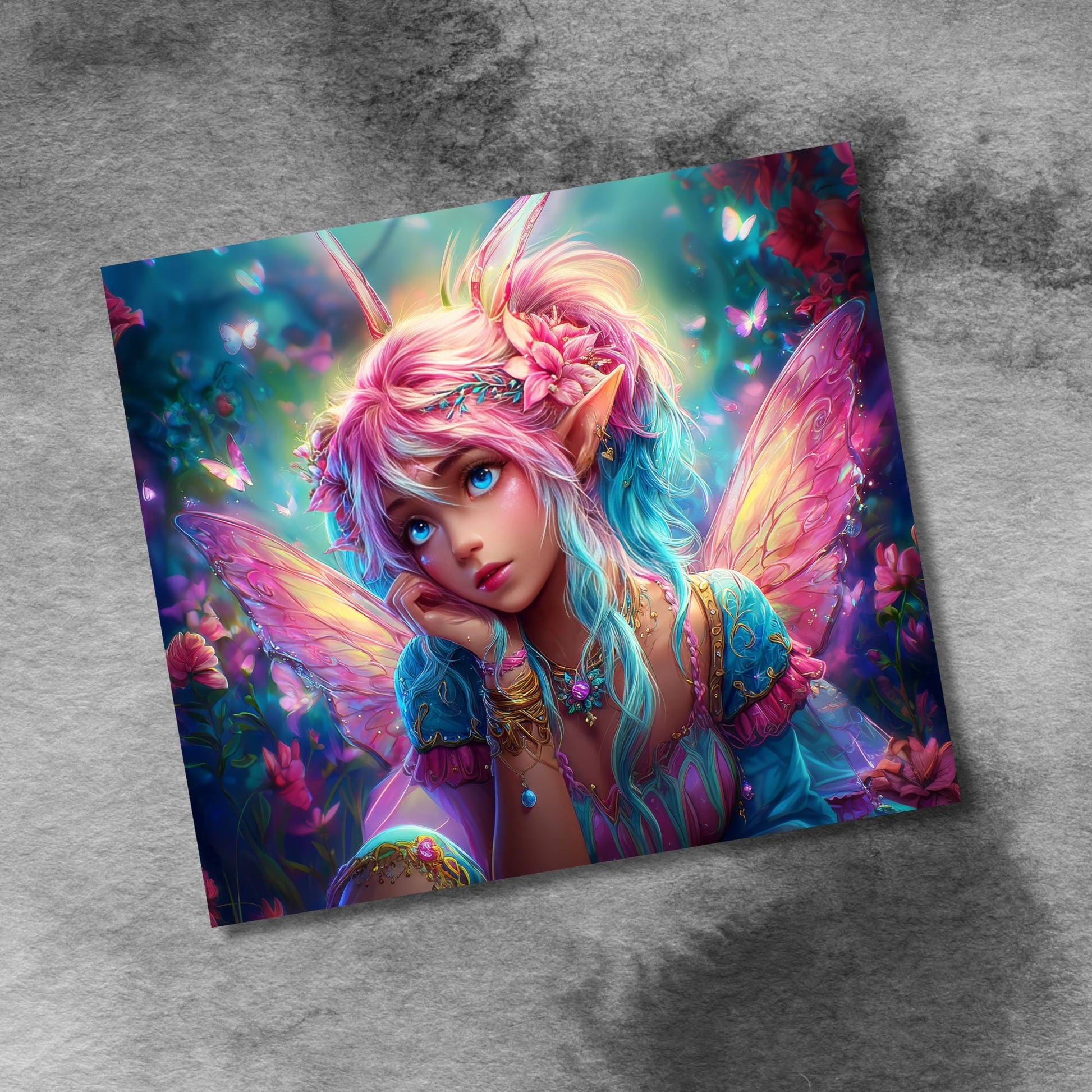 Forest Fairy Magical Fantasy 20oz Skinny Tumbler Seamless Sublimation Design Templates,Straight PNG Digital Download