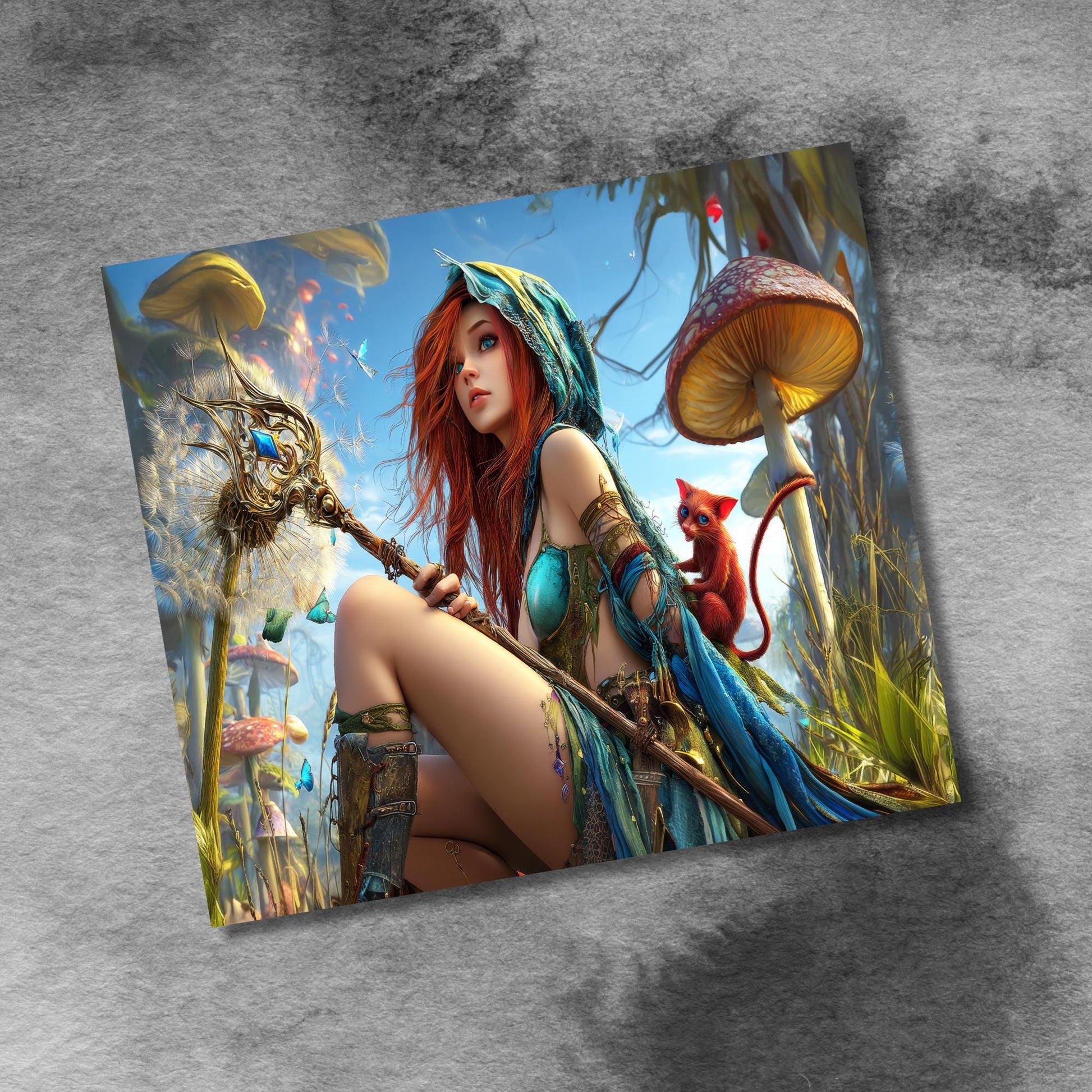 Forest Fairy Magical Fantasy 20oz Skinny Tumbler Seamless Sublimation Design Templates, MTG Fairy Straight PNG Digital Download