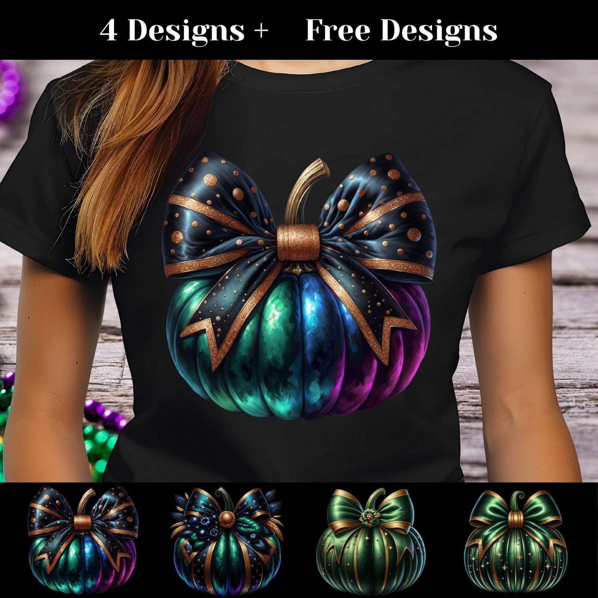 Coquette Mardi Gras Pumpkin T-Shirt PNG Clipart, Glitter Pumpkin Fall Sublimation Digital Design, Bundle Sublimation Digital Download