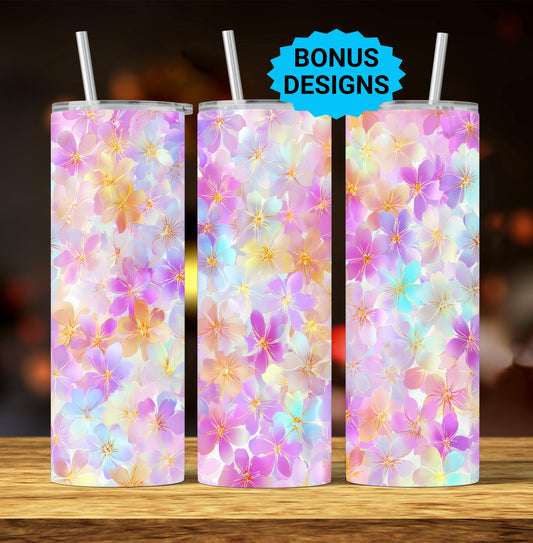 Spring Flowers Tumbler Wrap, 20oz Skinny Floral Tumbler PNG Spring Flowers Sublimation Designs, Flower Tumbler Wrap, Digital Download